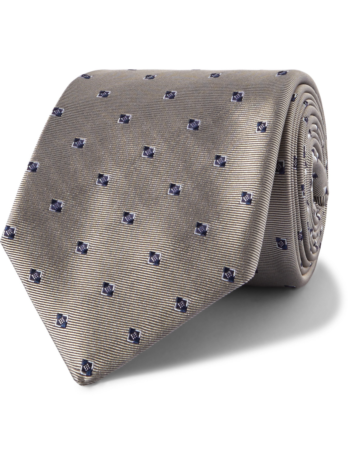 Brioni 8cm Silk-jacquard Tie In Grey