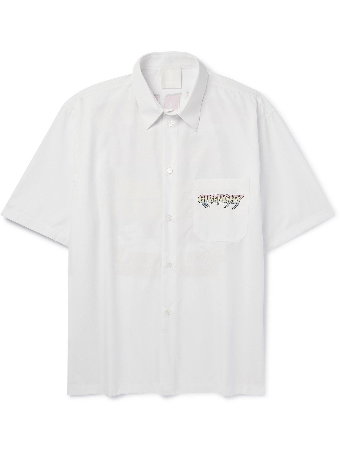 Shop Givenchy Printed Cotton-poplin Shirt In White