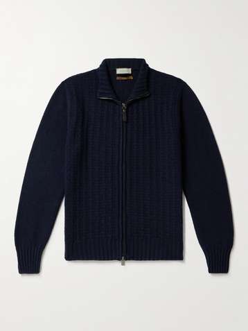 Norse Projects zip-up fine-knit cardigan - Blue