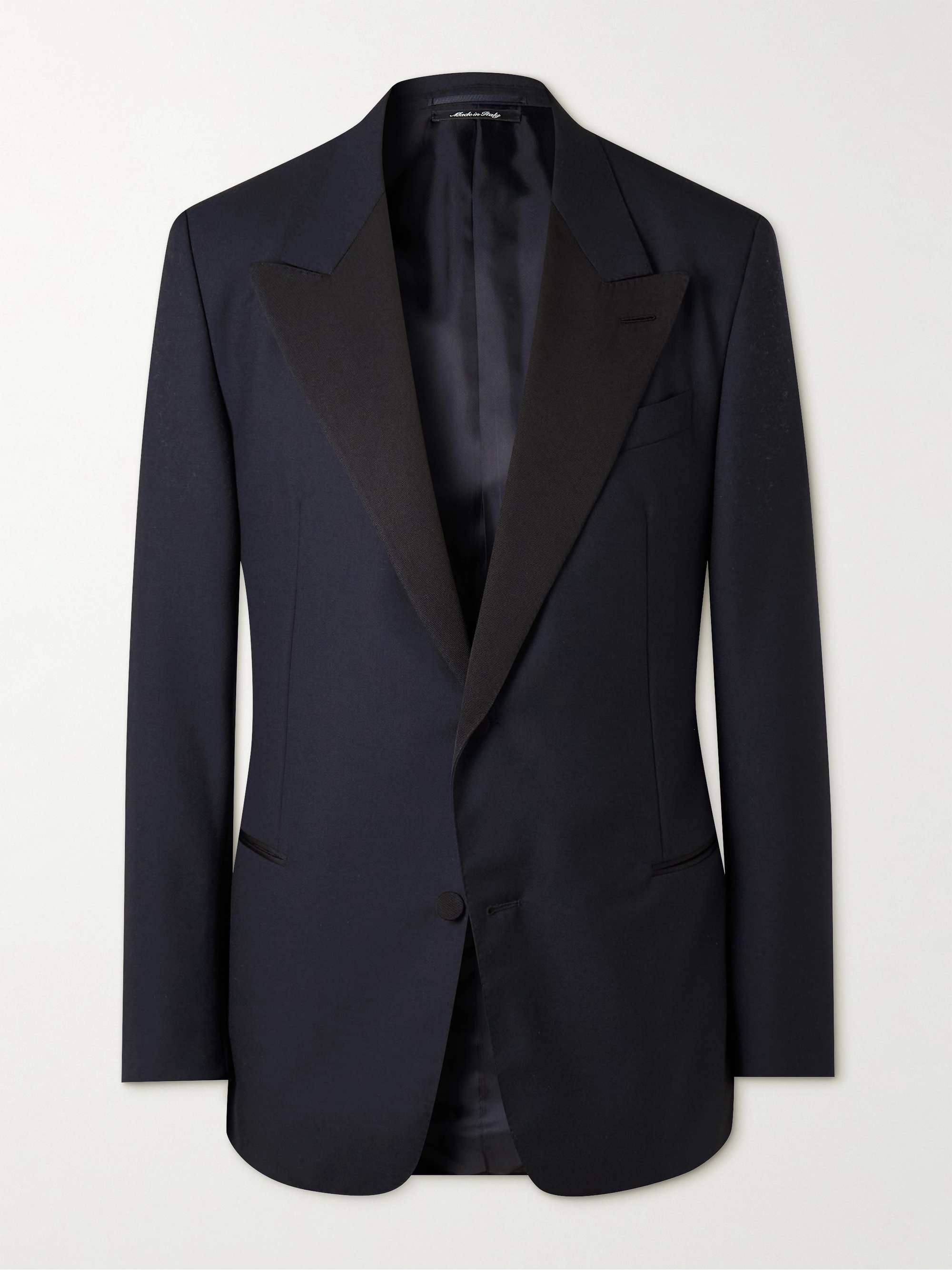 DUNHILL Grosgrain-Trimmed Wool Grain de Poudre Wool Tuxedo Jacket for ...