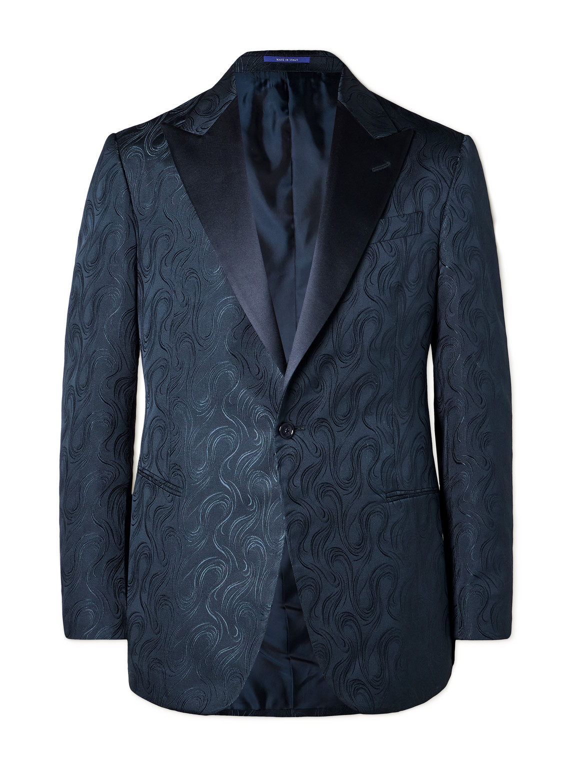 Ralph Lauren Purple Label Silk Jacquard Suit Jacket In Blue