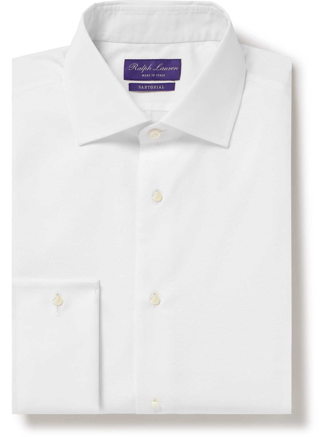 Ralph Lauren Purple Label Aston Bib-front Cotton-poplin Shirt In White