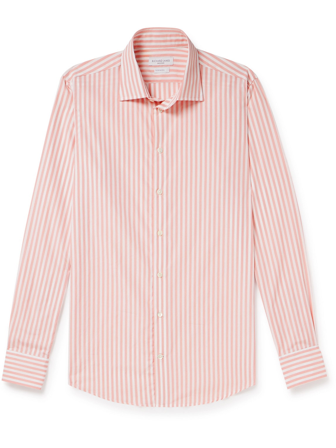 Richard James Striped Cotton-poplin Shirt In Pink
