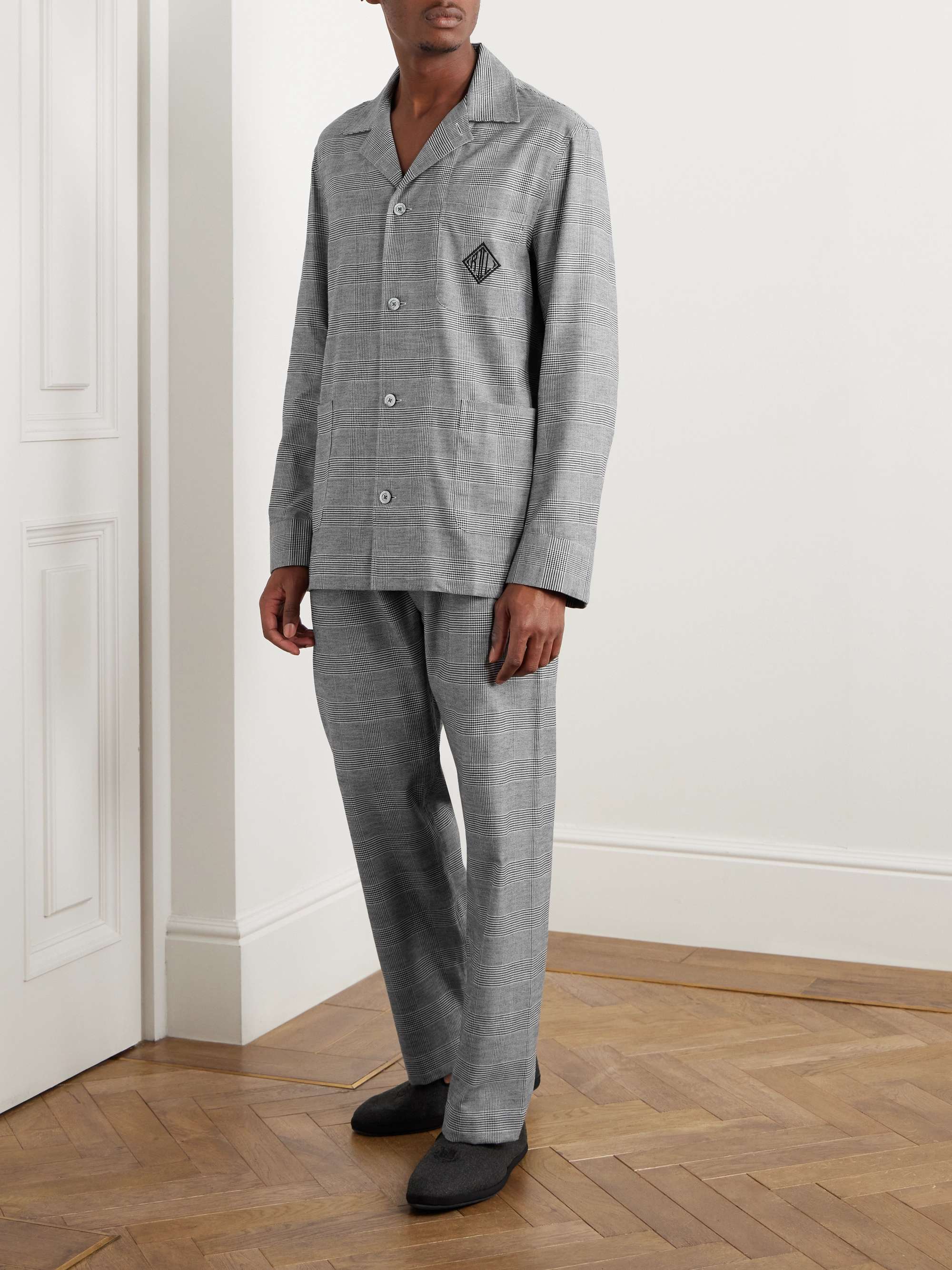 RALPH LAUREN PURPLE LABEL Logo-Embroidered Prince Of Wales Checked Cotton  Pyjama Set for Men | MR PORTER