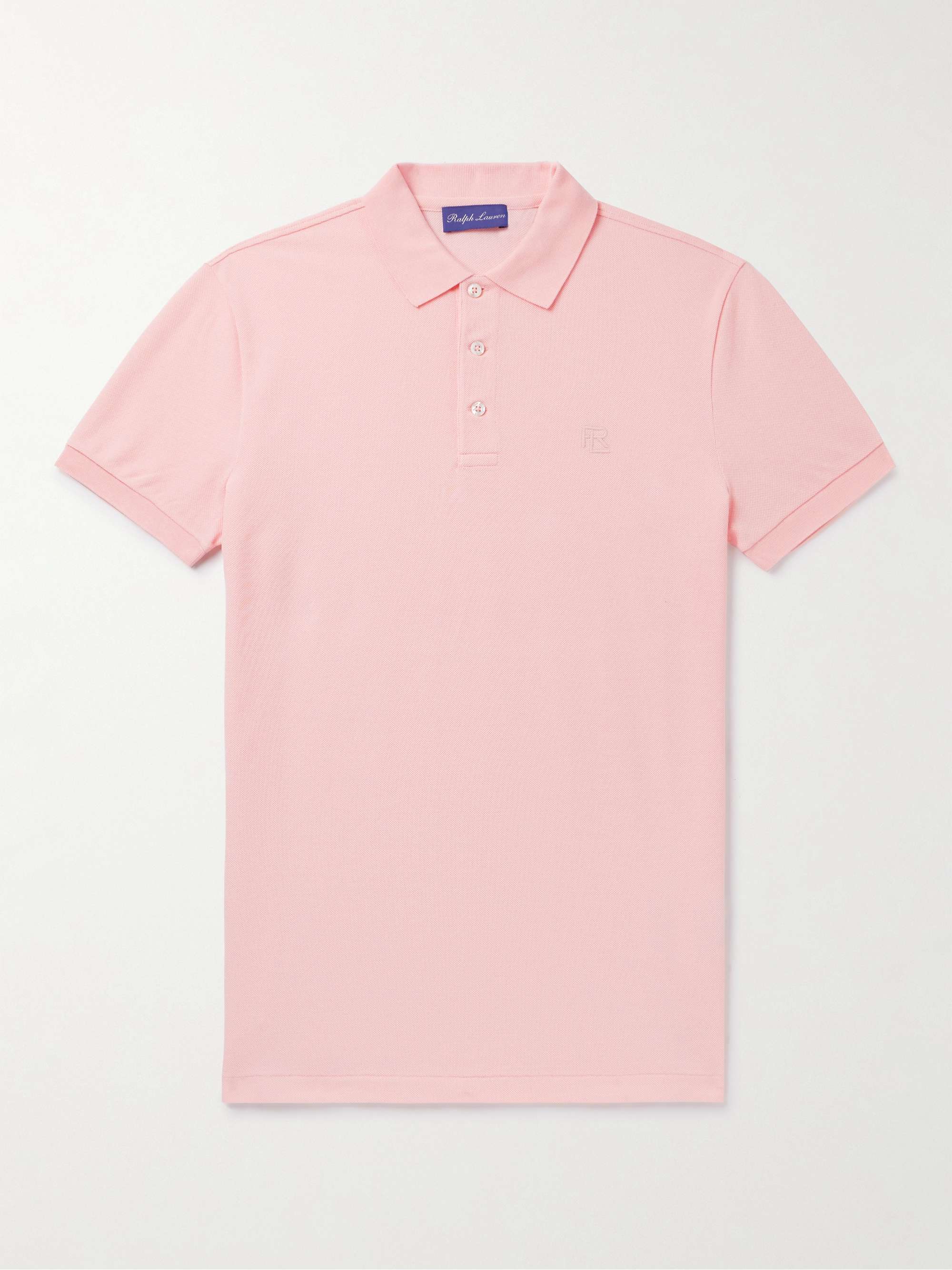 RALPH LAUREN PURPLE LABEL Logo-Embroidered Cotton-Piqué Polo Shirt for Men  | MR PORTER