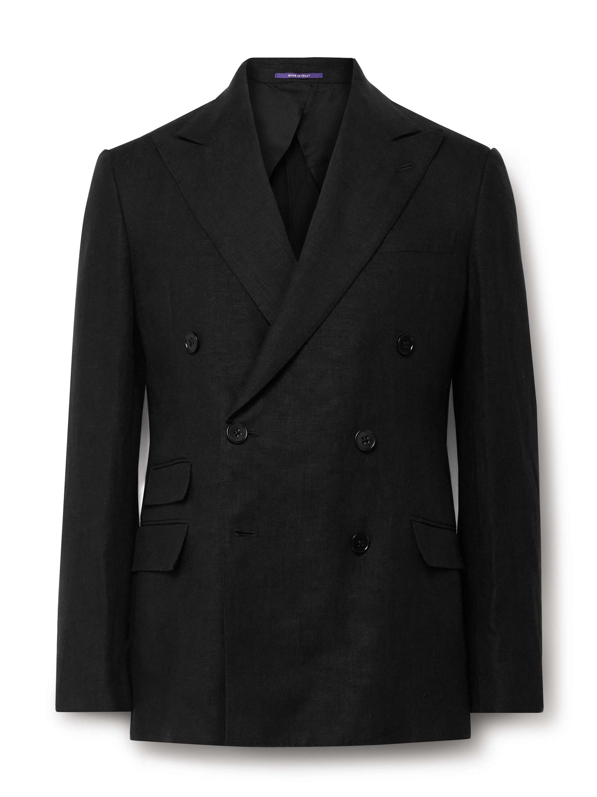 RALPH LAUREN PURPLE LABEL Kent Slim-Fit Double-Breasted Linen Suit ...