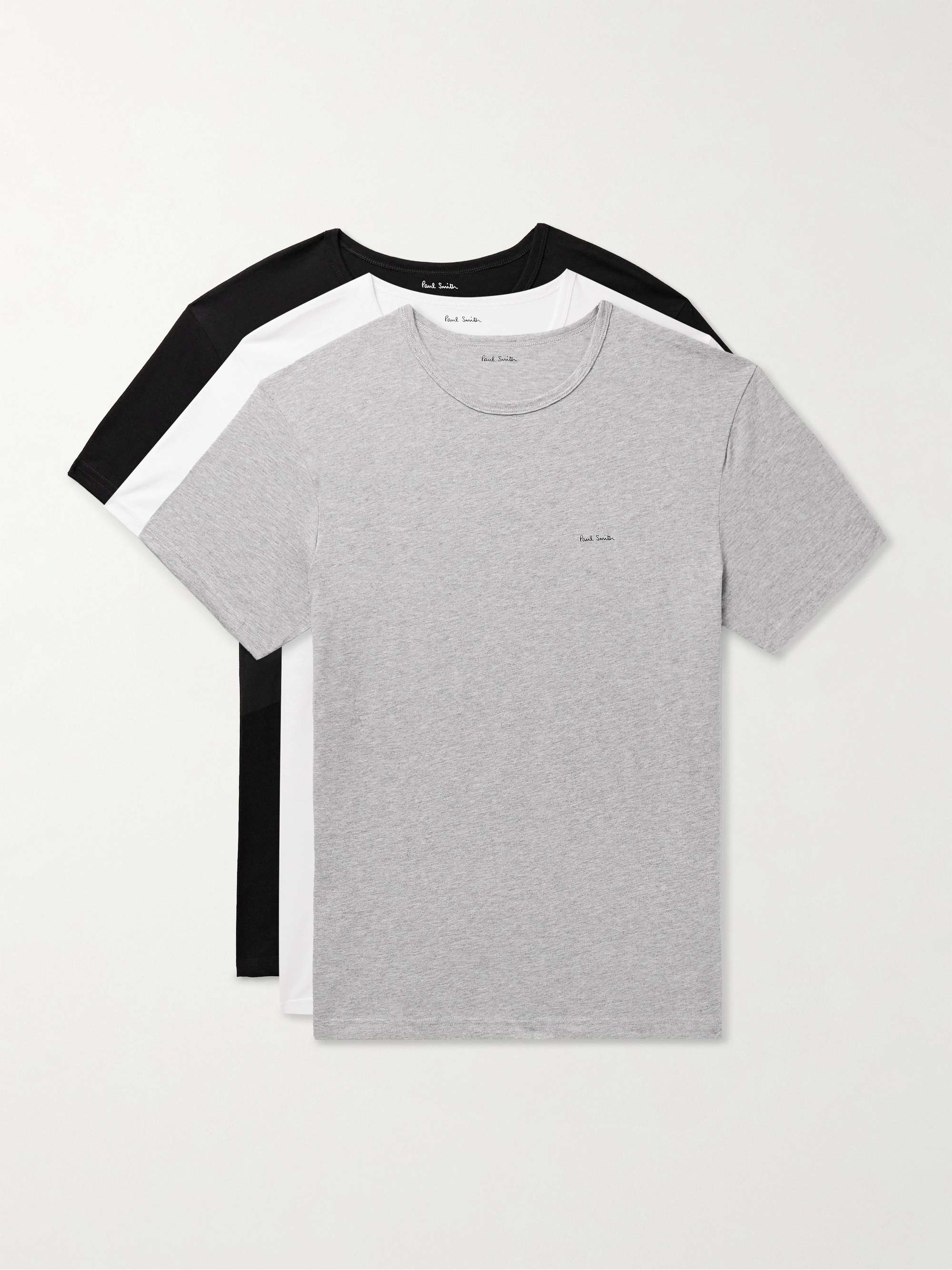PAUL SMITH Three-Pack Slim-Fit Logo-Print Organic Cotton-Jersey T-Shirts  for Men | MR PORTER
