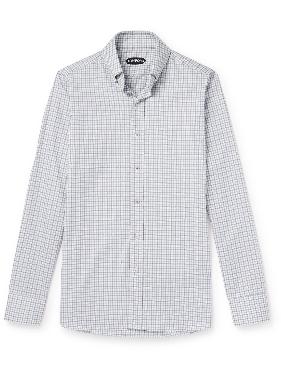 TOM FORD SLIM-FIT BUTTON-DOWN COLLAR CHECKED COTTON SHIRT