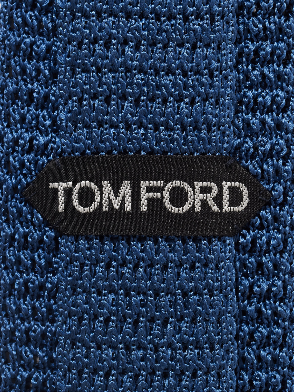 Shop Tom Ford 7.5cm Knitted Silk Tie In Blue