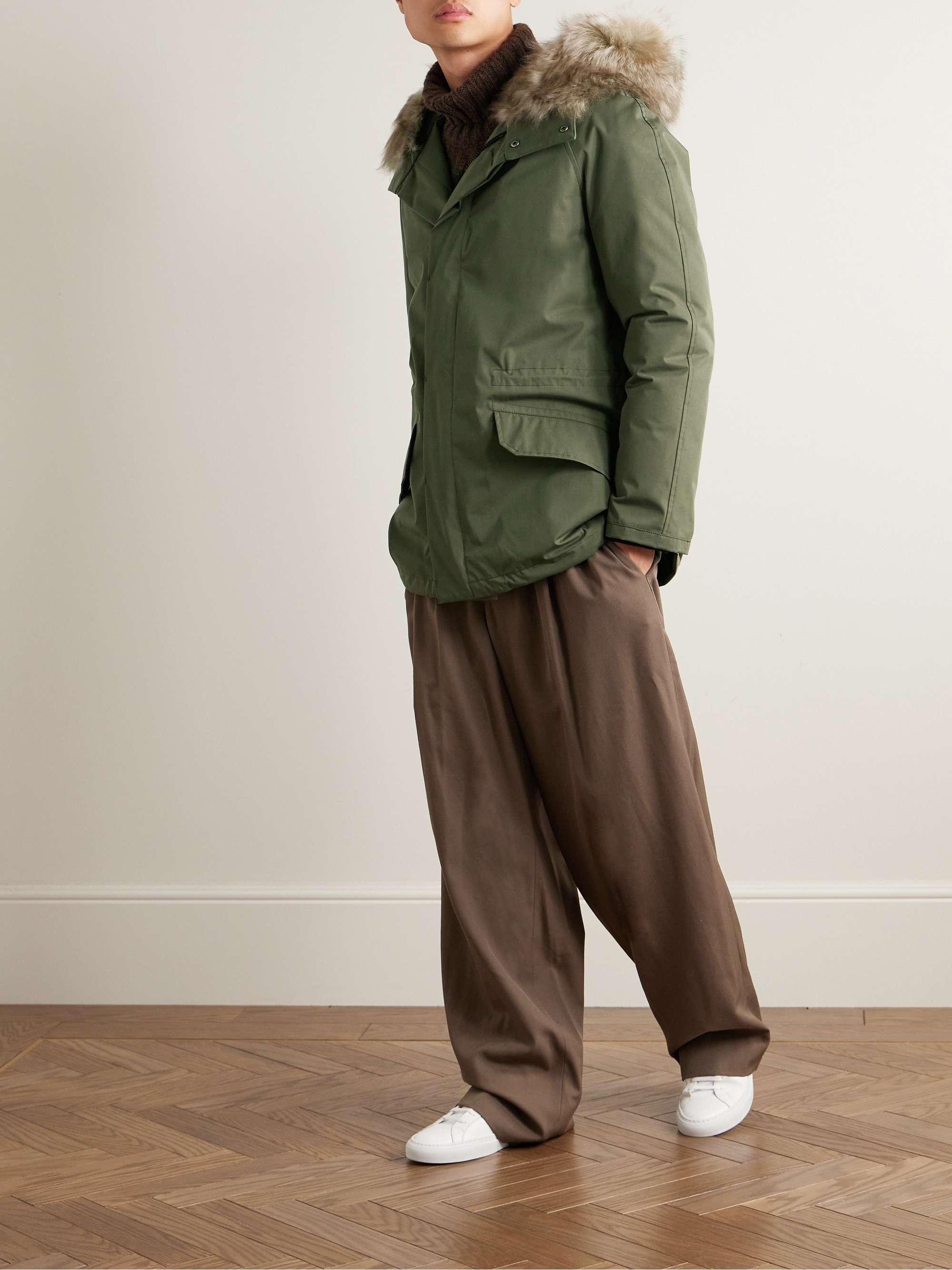 YVES SALOMON Iconic Shearling-Trimmed Padded Cotton-Blend Hooded Jacket for  Men | MR PORTER