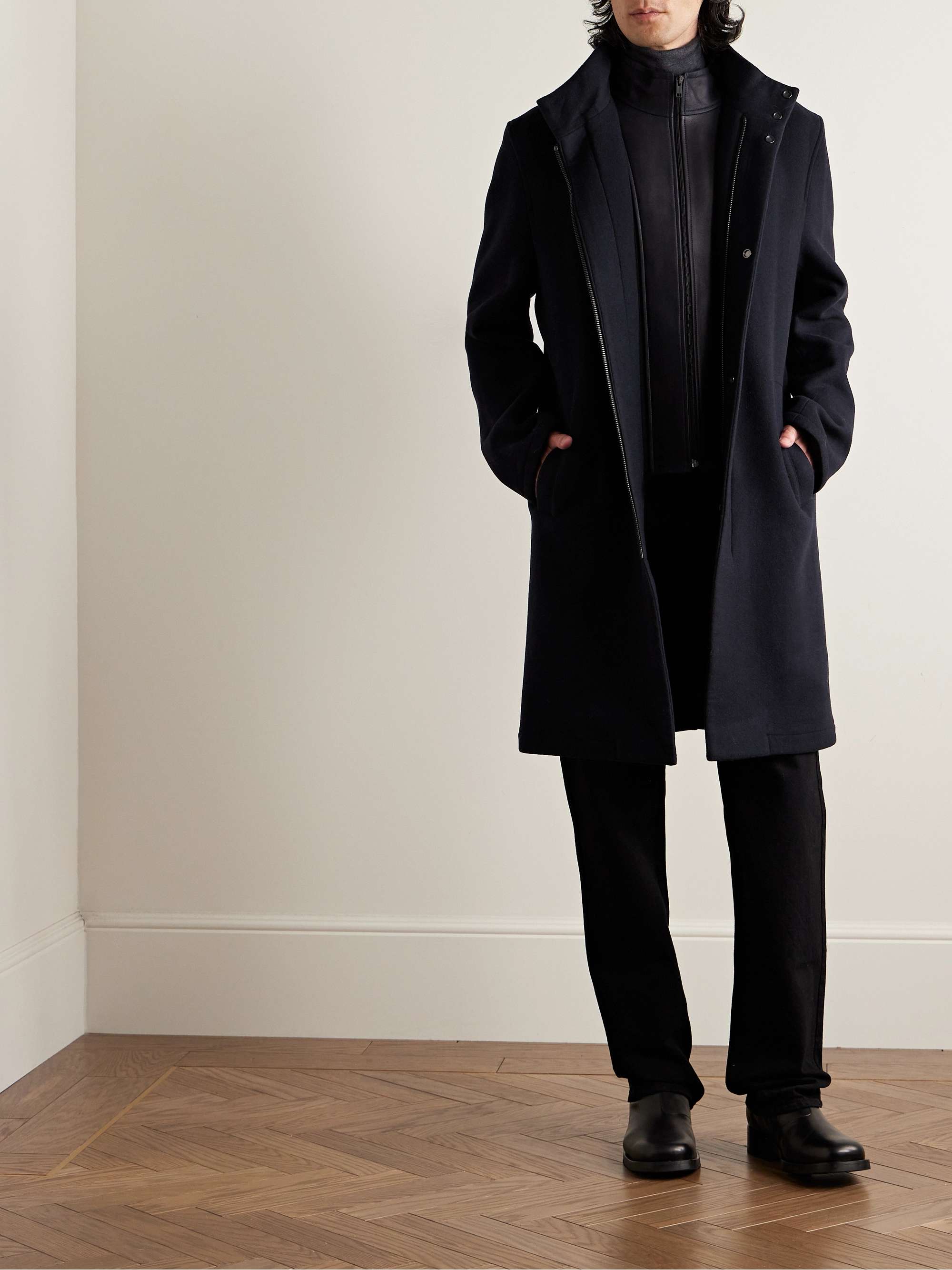 YVES SALOMON Virgin Wool-Felt Coat with Detachable Shearling Liner for Men  | MR PORTER