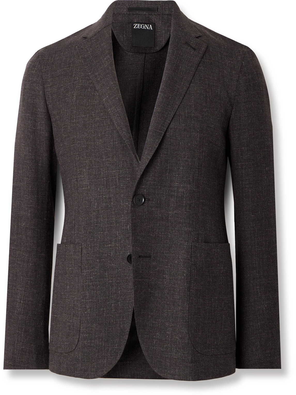 Zegna Cashmere And Linen-blend Blazer In Gray