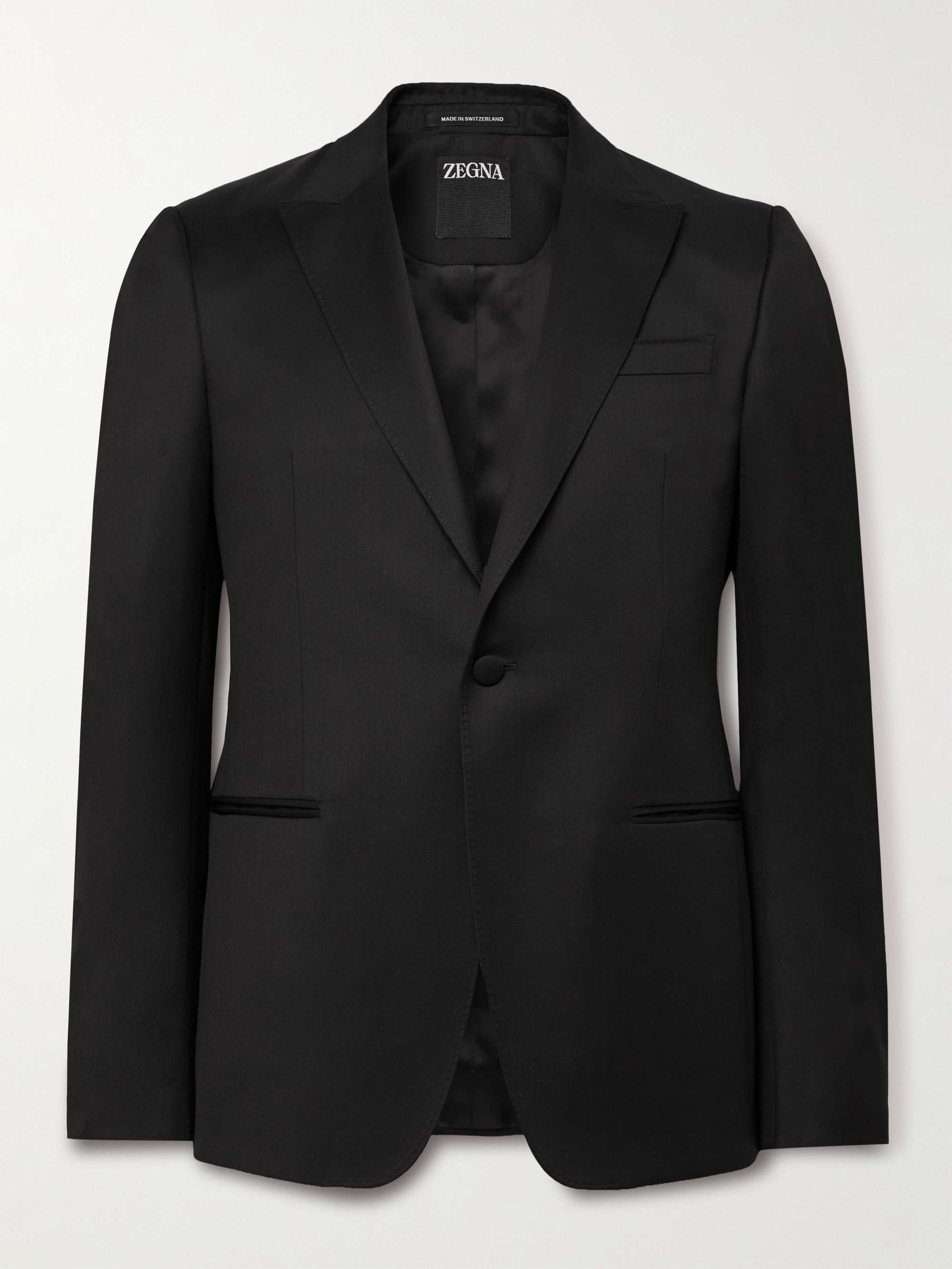 ZEGNA Slim-Fit Satin-Trimmed Wool and Mohair-Blend Tuxedo Jacket for ...