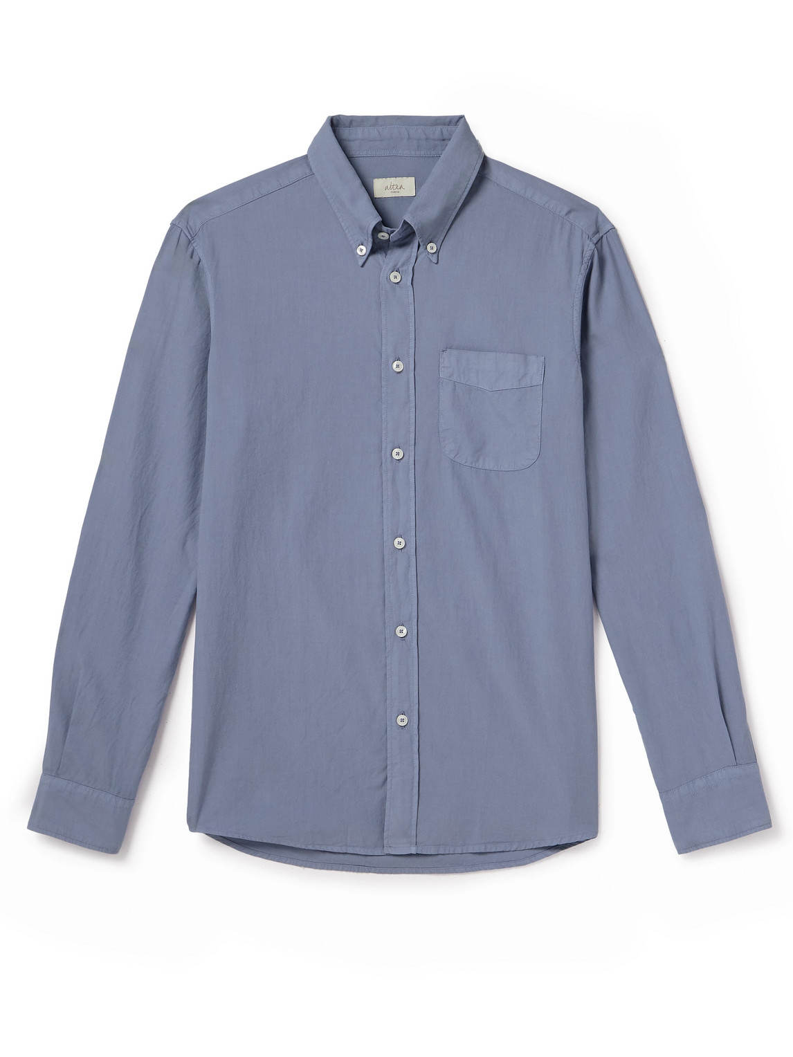 Altea Ivy Button-down Collar Washed Lyocell And Cotton-blend Twill Shirt In Blue