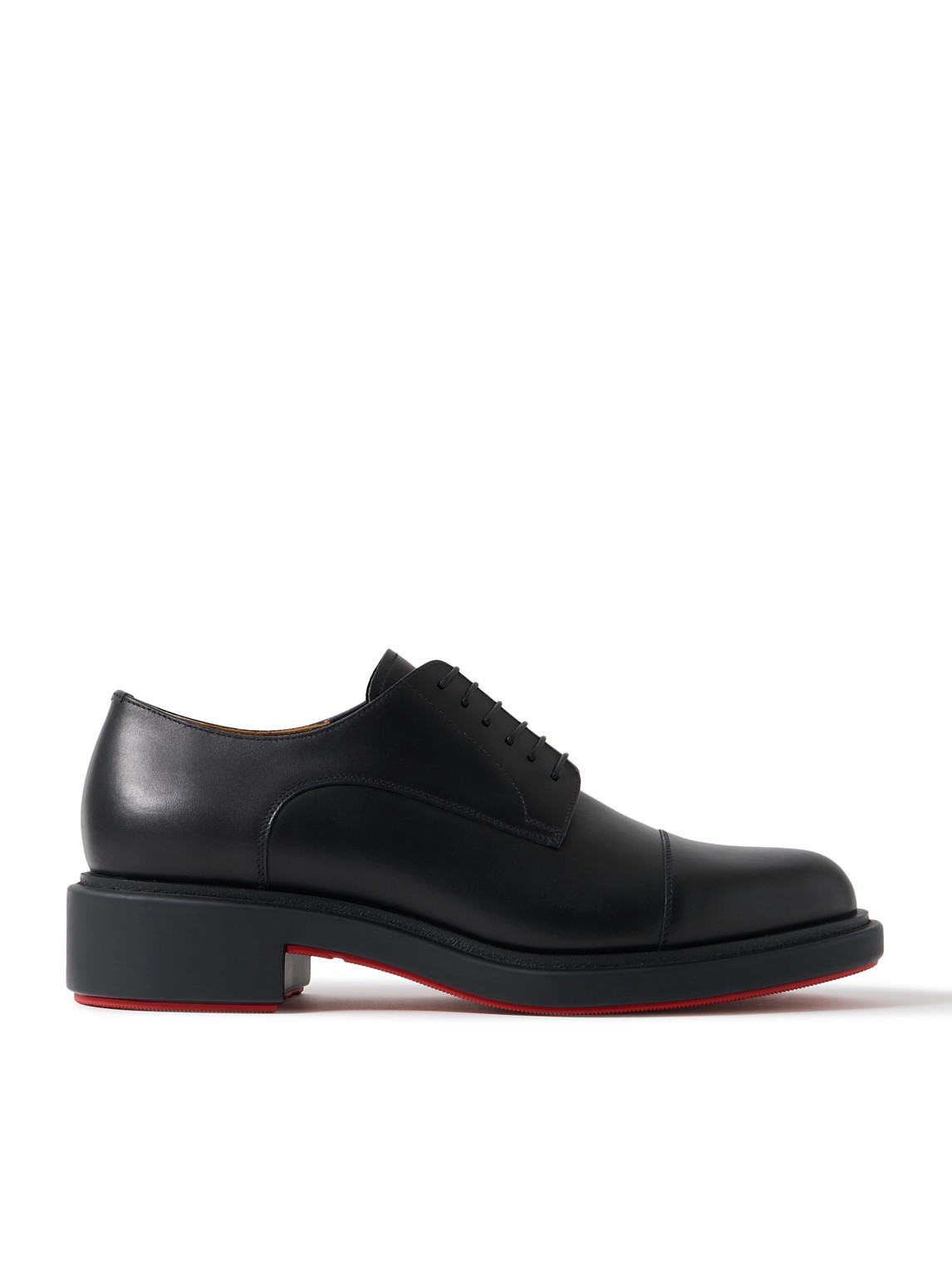 Shop Christian Louboutin Urbino Leather Derby Shoes In Black