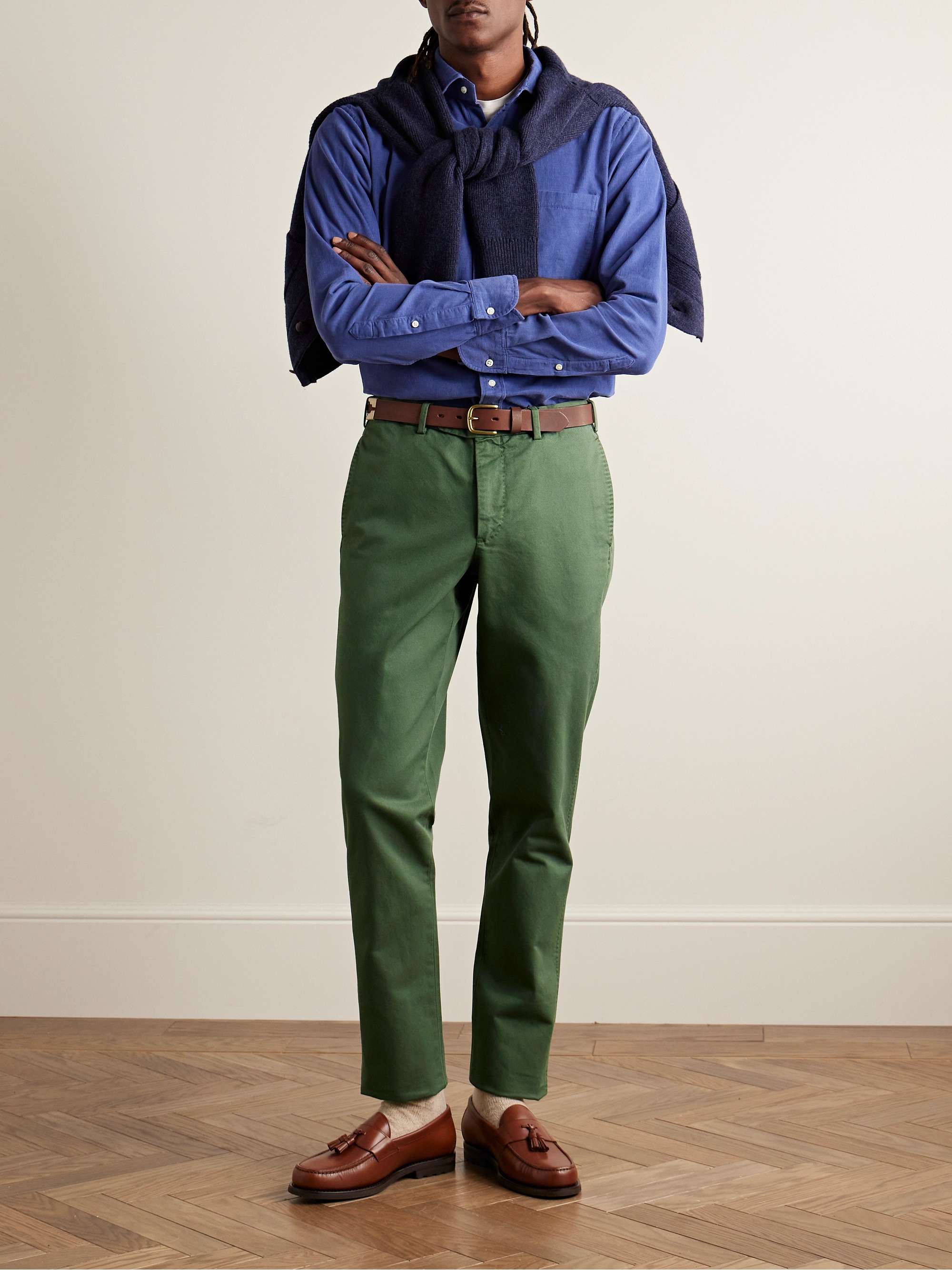 Garment-Dyed Sport Trouser in Khaki High Ridge Twill
