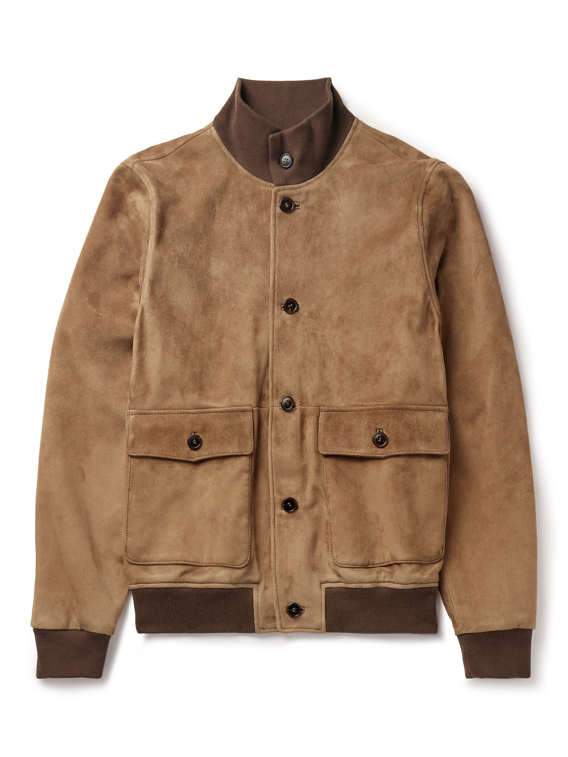Shop Sid Mashburn Suede Bomber Jacket In Unknown