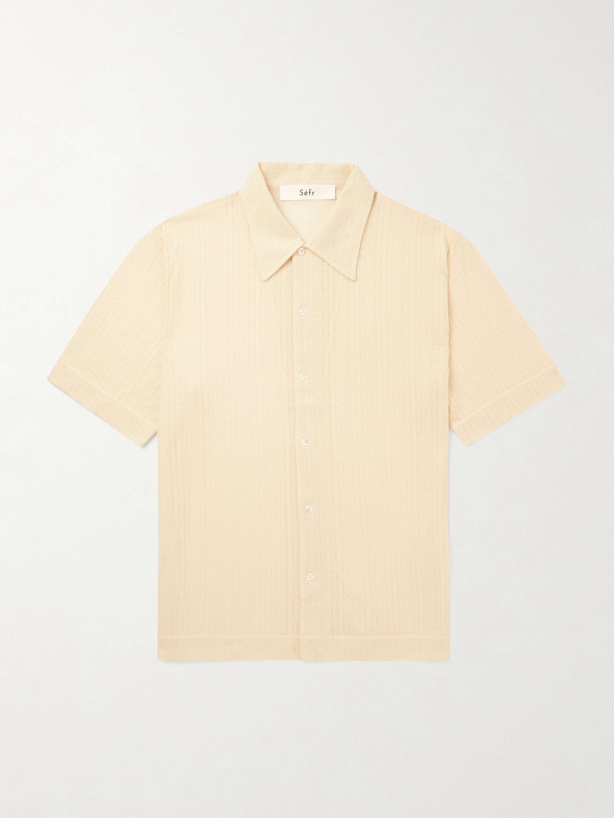 Yellow Suneham Organic Cotton-Blend Jacquard Shirt | SÉFR | MR PORTER