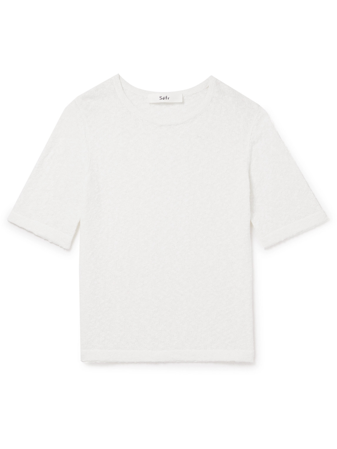 Séfr Tolomo Oversized Textured Cotton-blend T-shirt In White