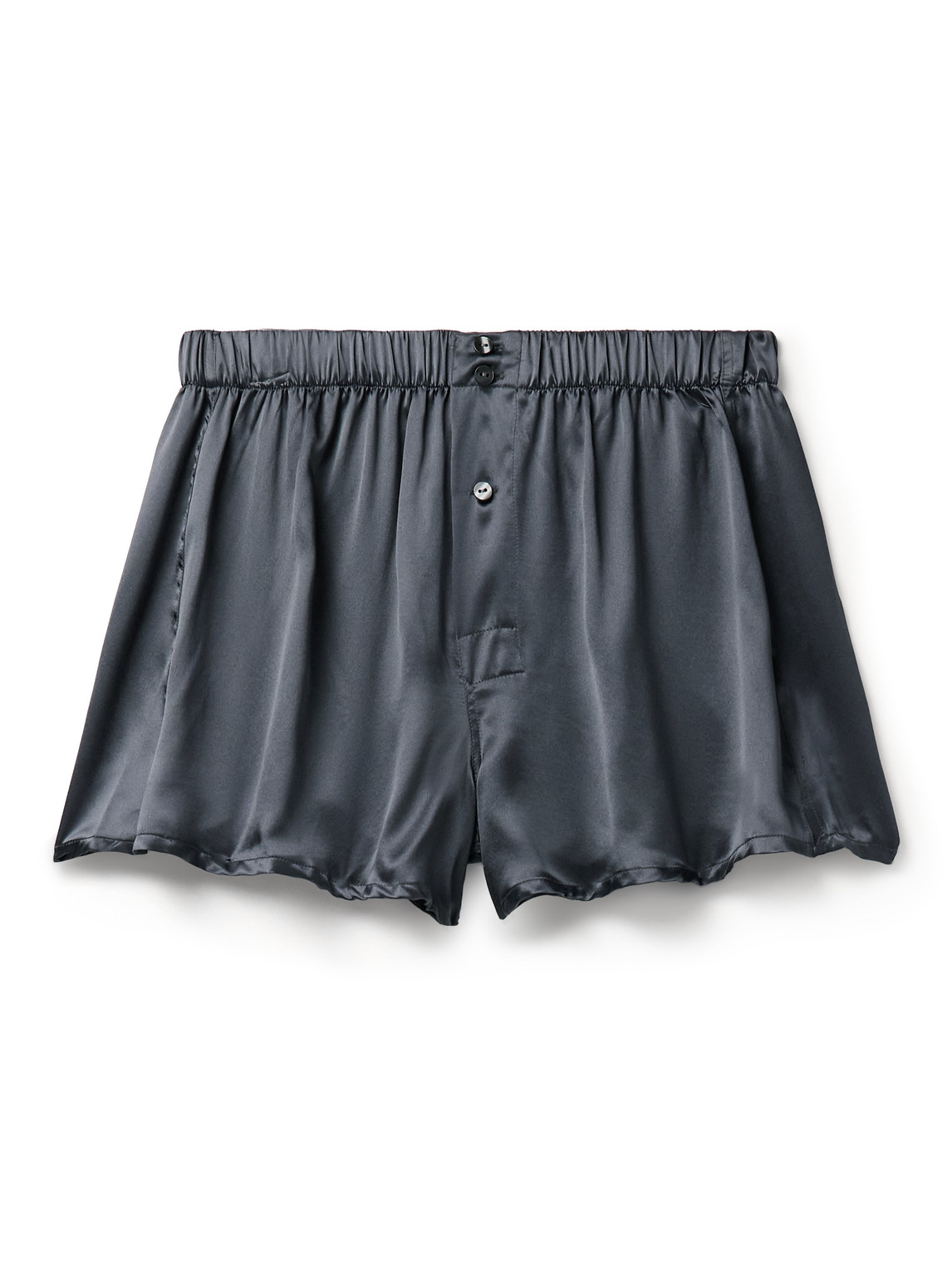 Rubinacci Silk-satin Boxer Shorts In Grey