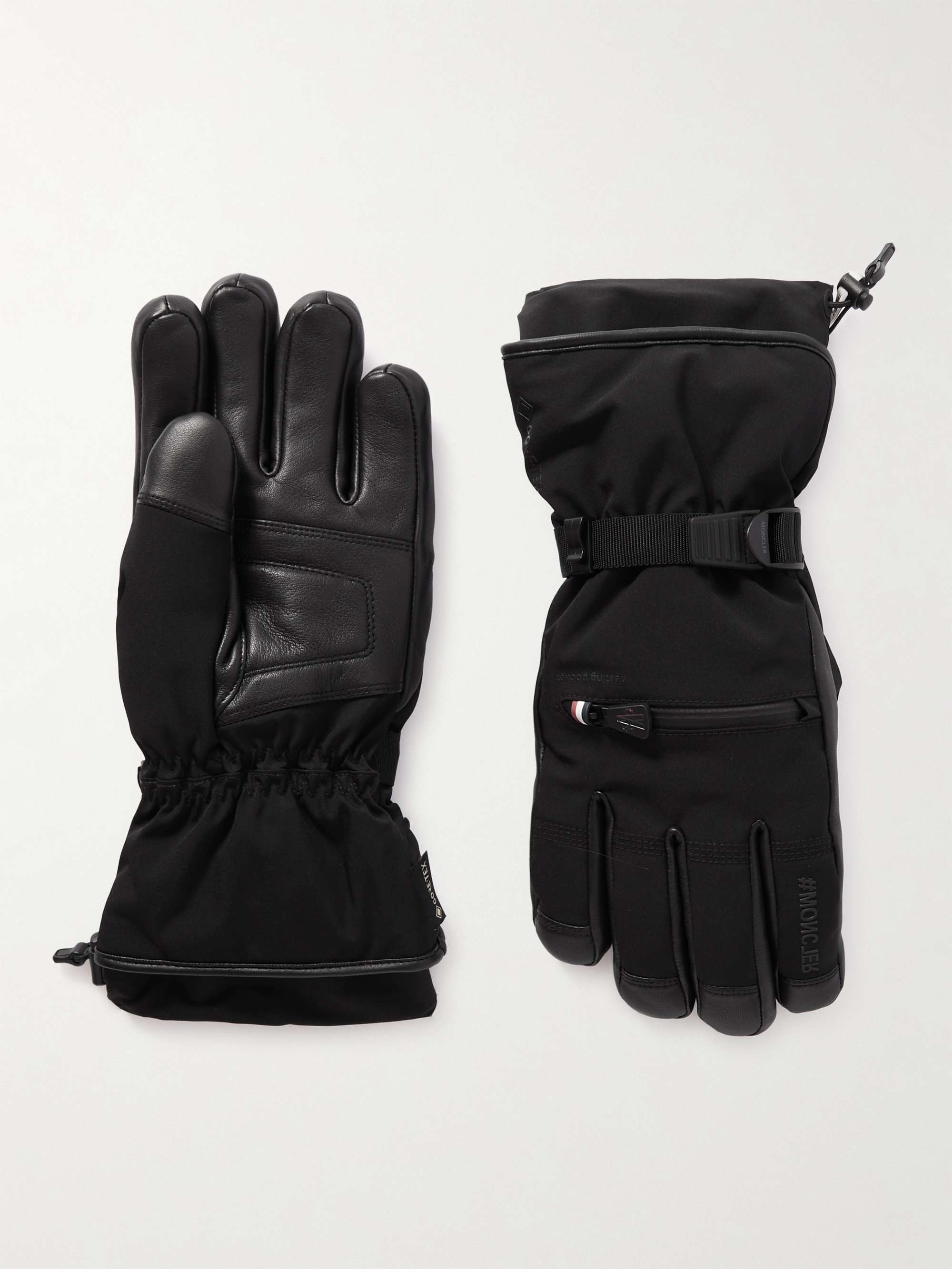 MONCLER GRENOBLE Logo-Appliquéd Leather-Trimmed Ski Gloves for Men | MR  PORTER