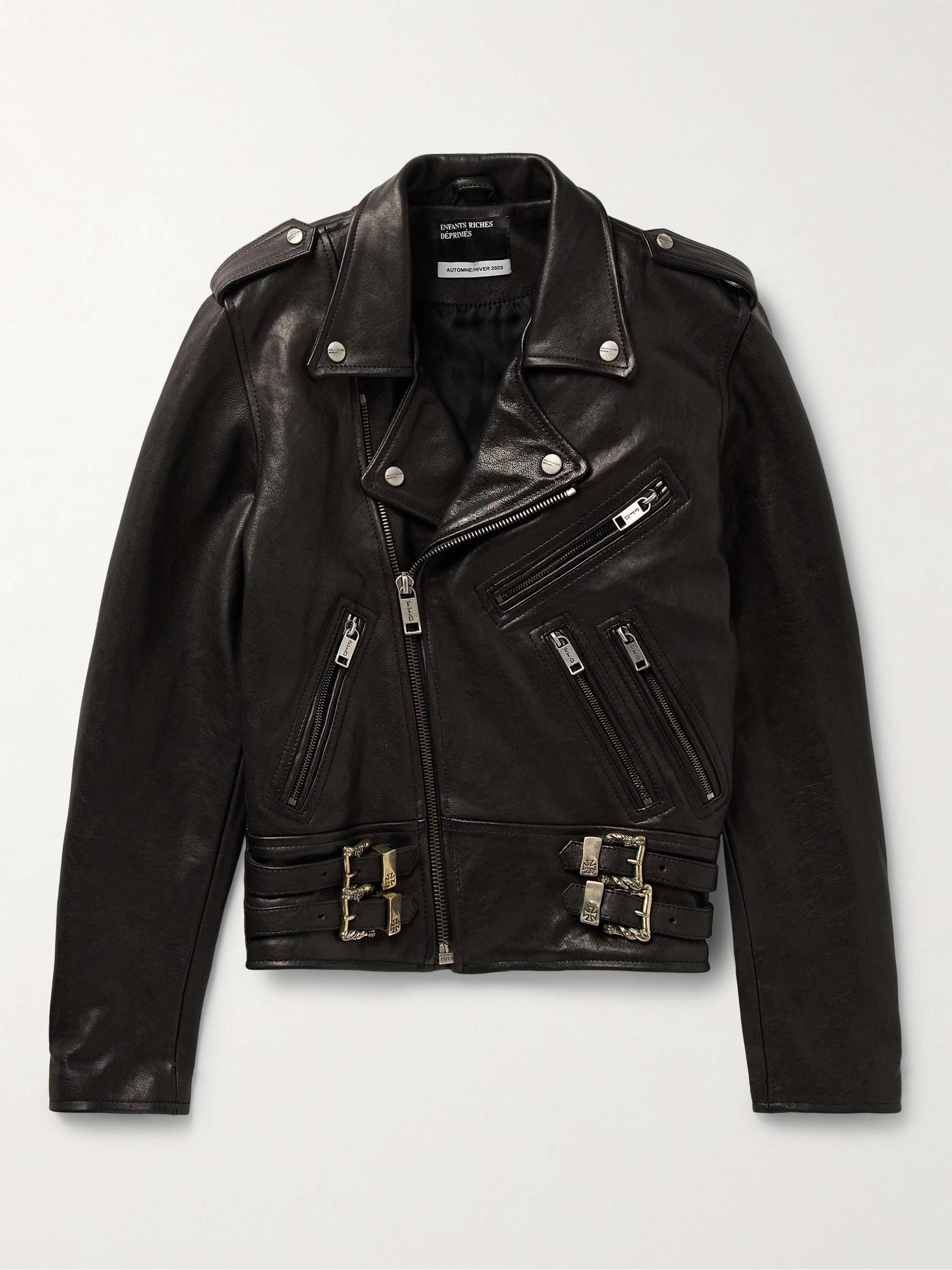 ENFANTS RICHES DÉPRIMÉS Slim-Fit Embellished Leather Jacket for Men ...