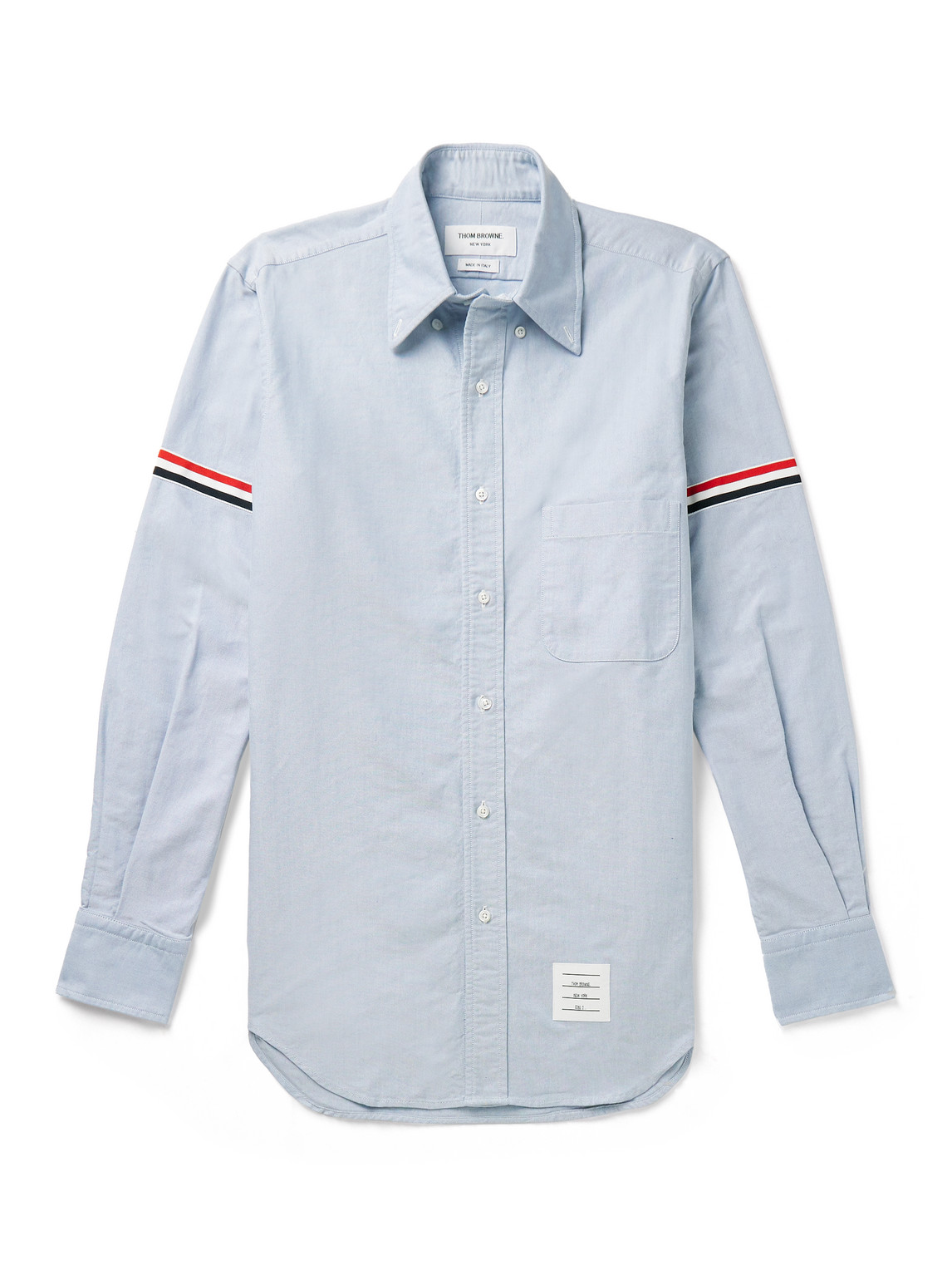 Thom Browne - Button-Down Collar Grosgrain-Trimmed Cotton Oxford Shirt - Men  - Blue - 0 for Men