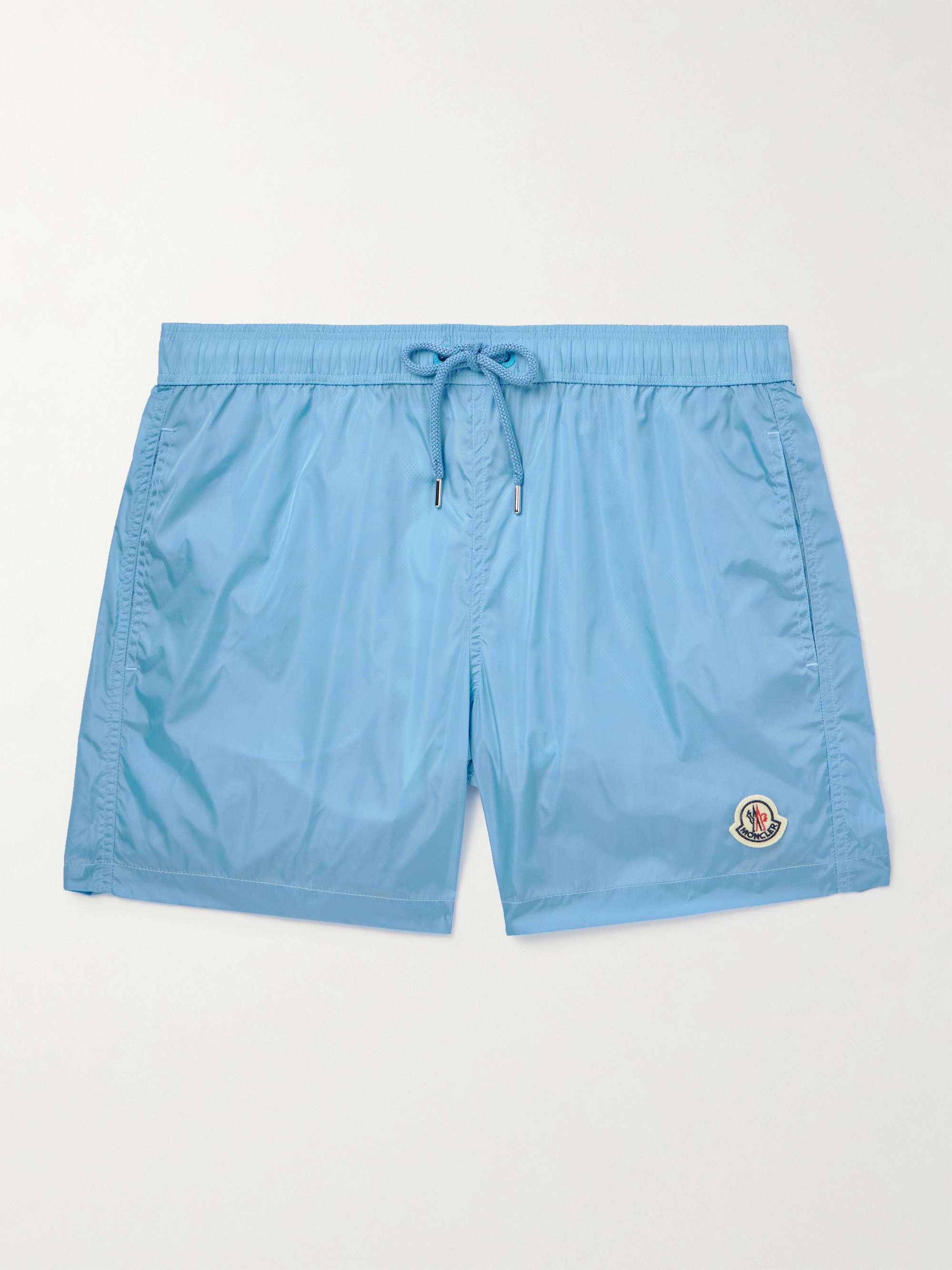 MONCLER Straight-Leg Mid-Length Logo-Appliquéd Swim Shorts for Men | MR ...
