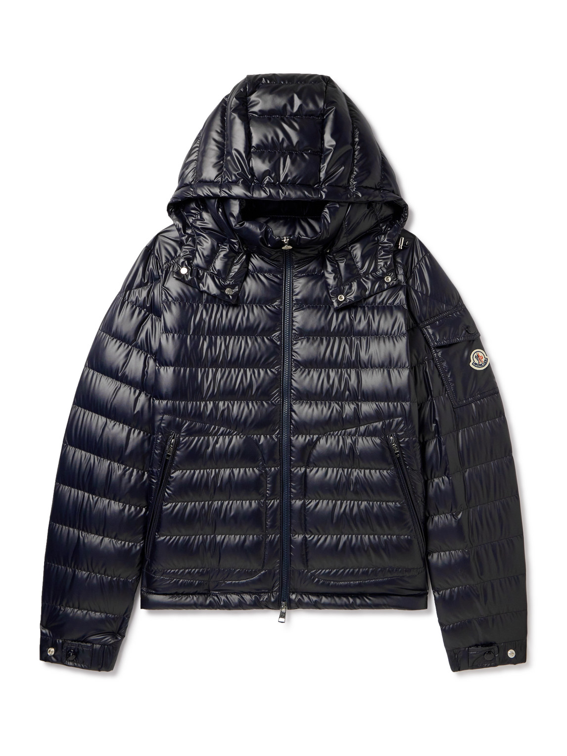Moncler Logo-appliquéd Quilted Shell Down Hooded Jacket In Black