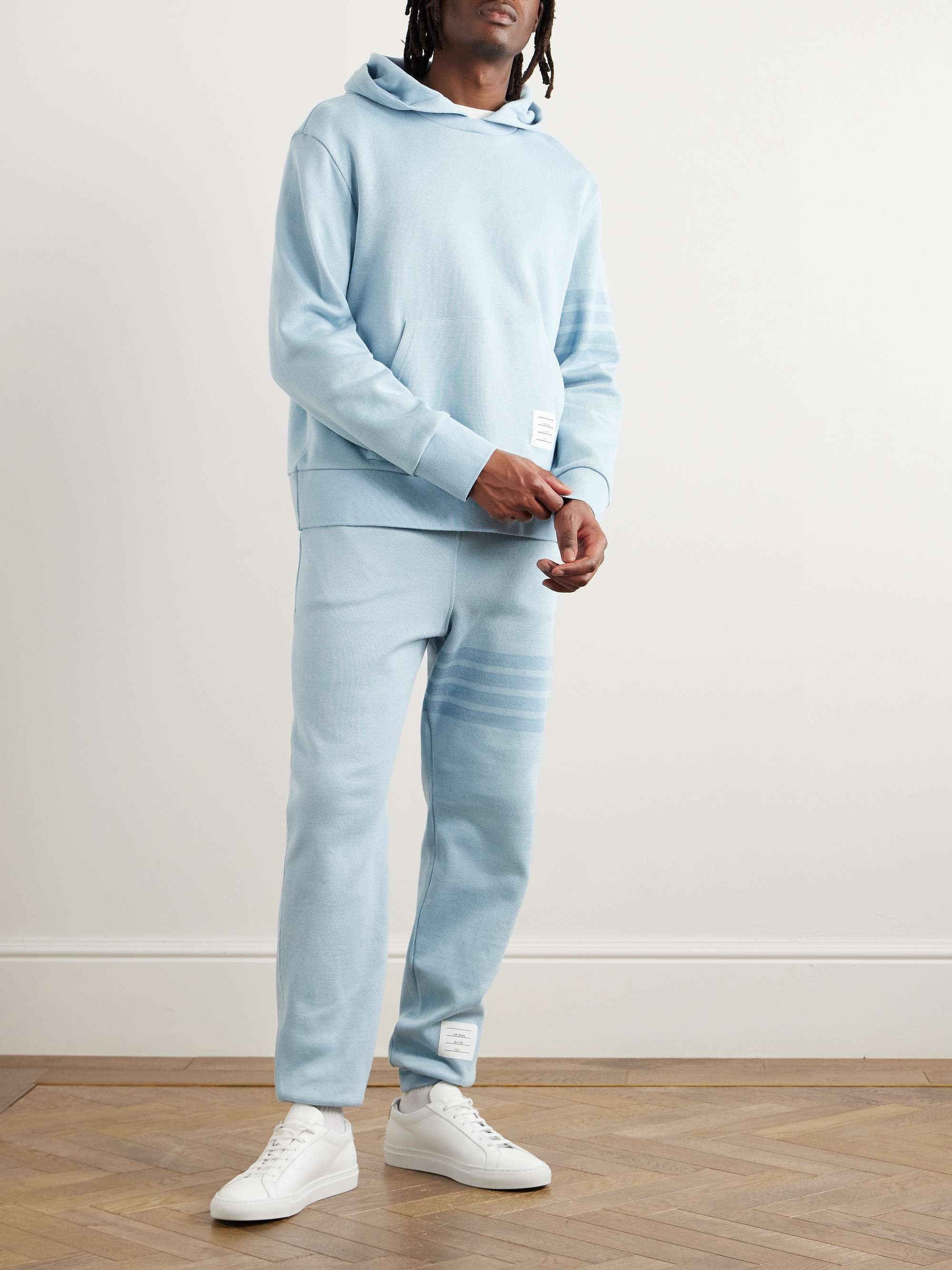 Tapered Striped Cotton-Jersey Sweatpants