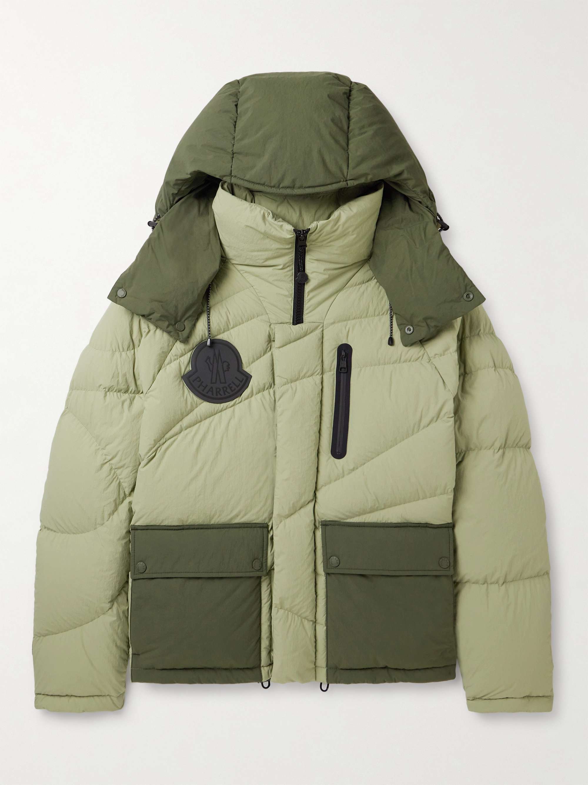 MONCLER GENIUS + Pharrell Williams Two-Tone Quilted Shell Hooded Down  Jacket for Men | MR PORTER