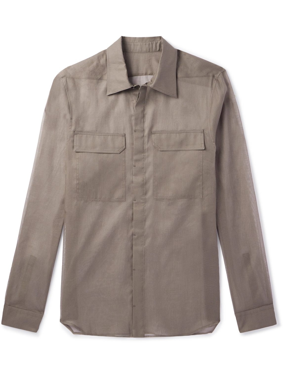 Rick Owens Cotton-organza Shirt In Brown