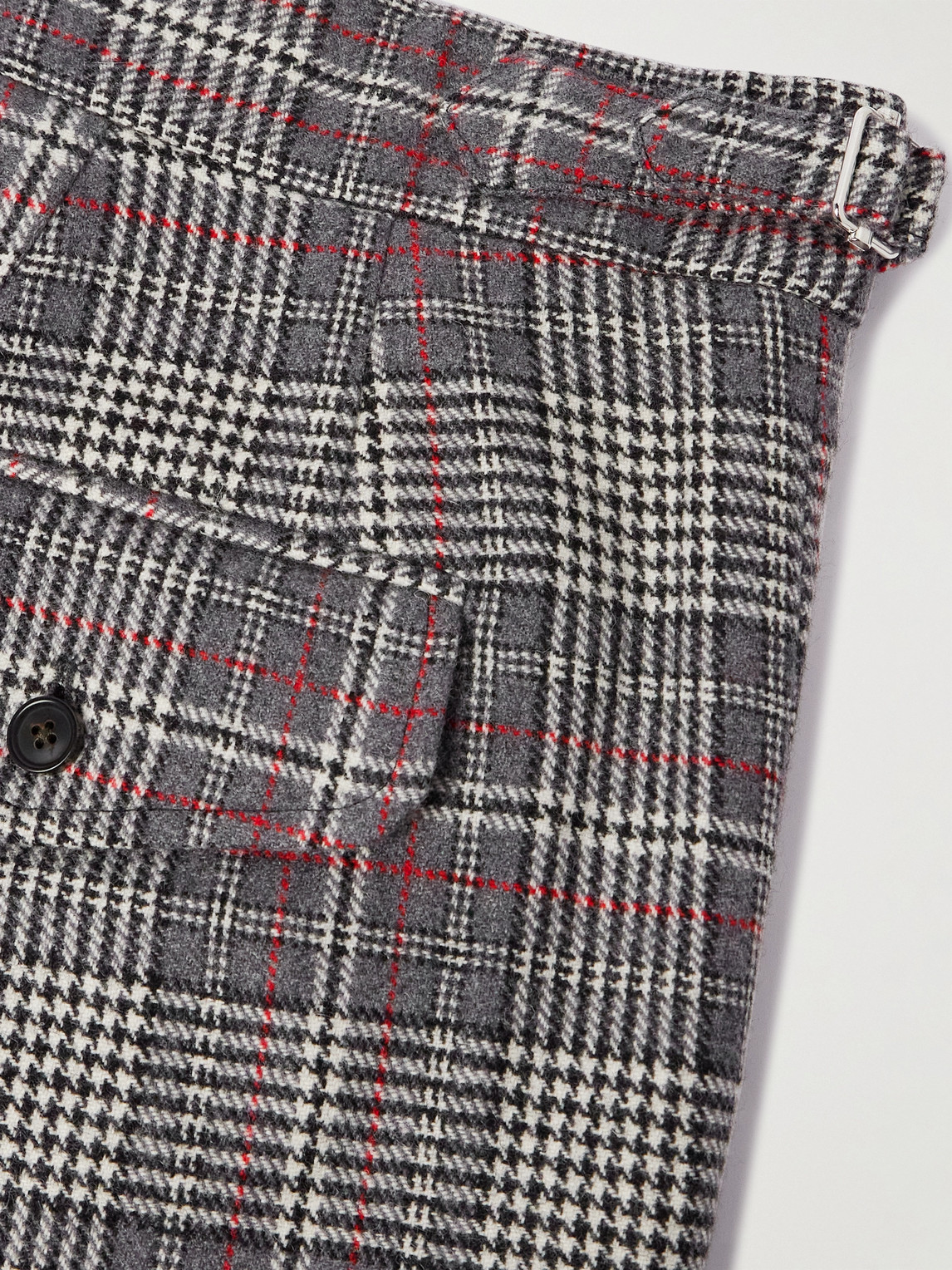 Shop Bode Straight-leg Checked Flannel Trousers In Multi