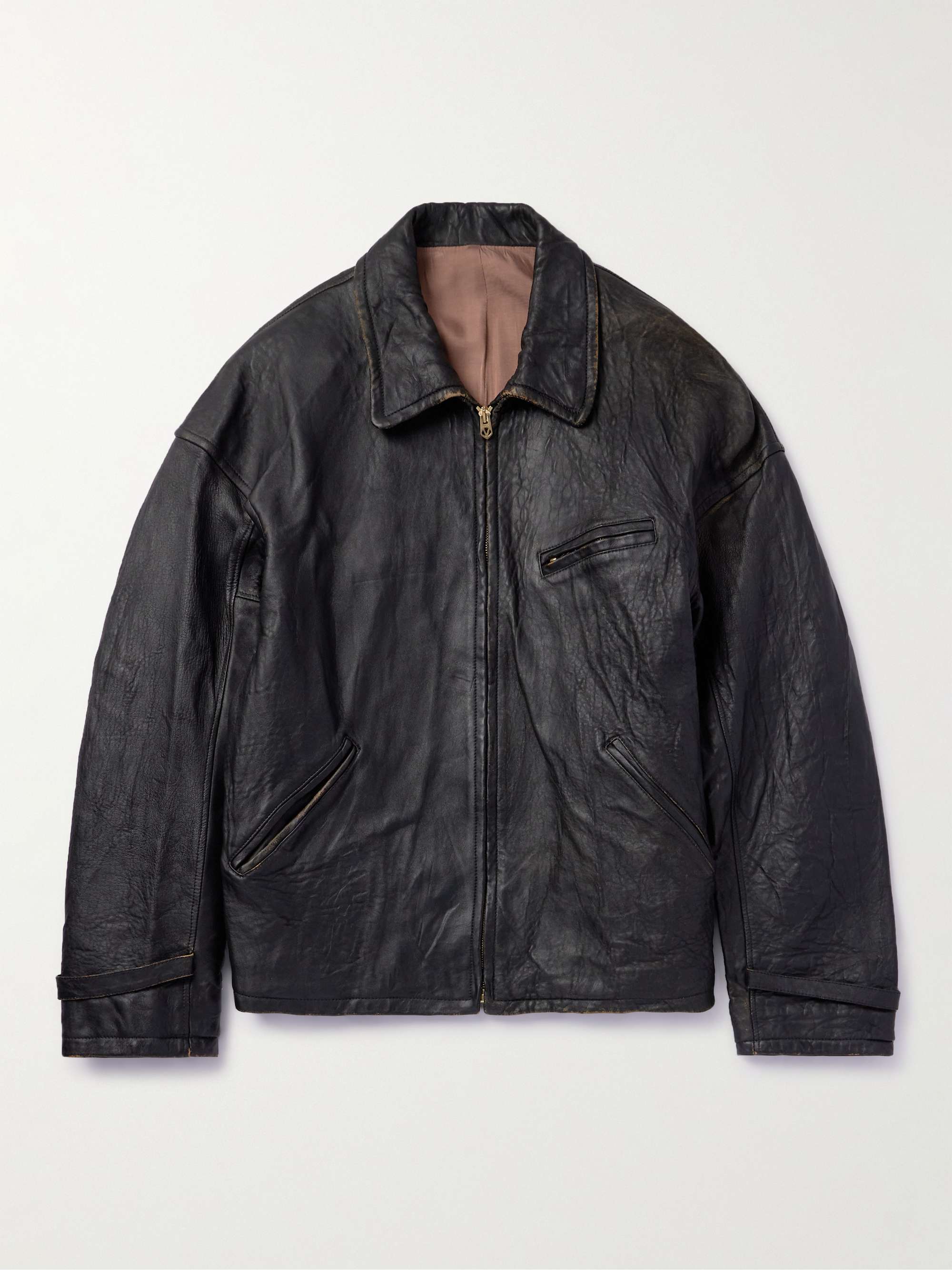 VISVIM Distressed Leather Jacket for Men | MR PORTER