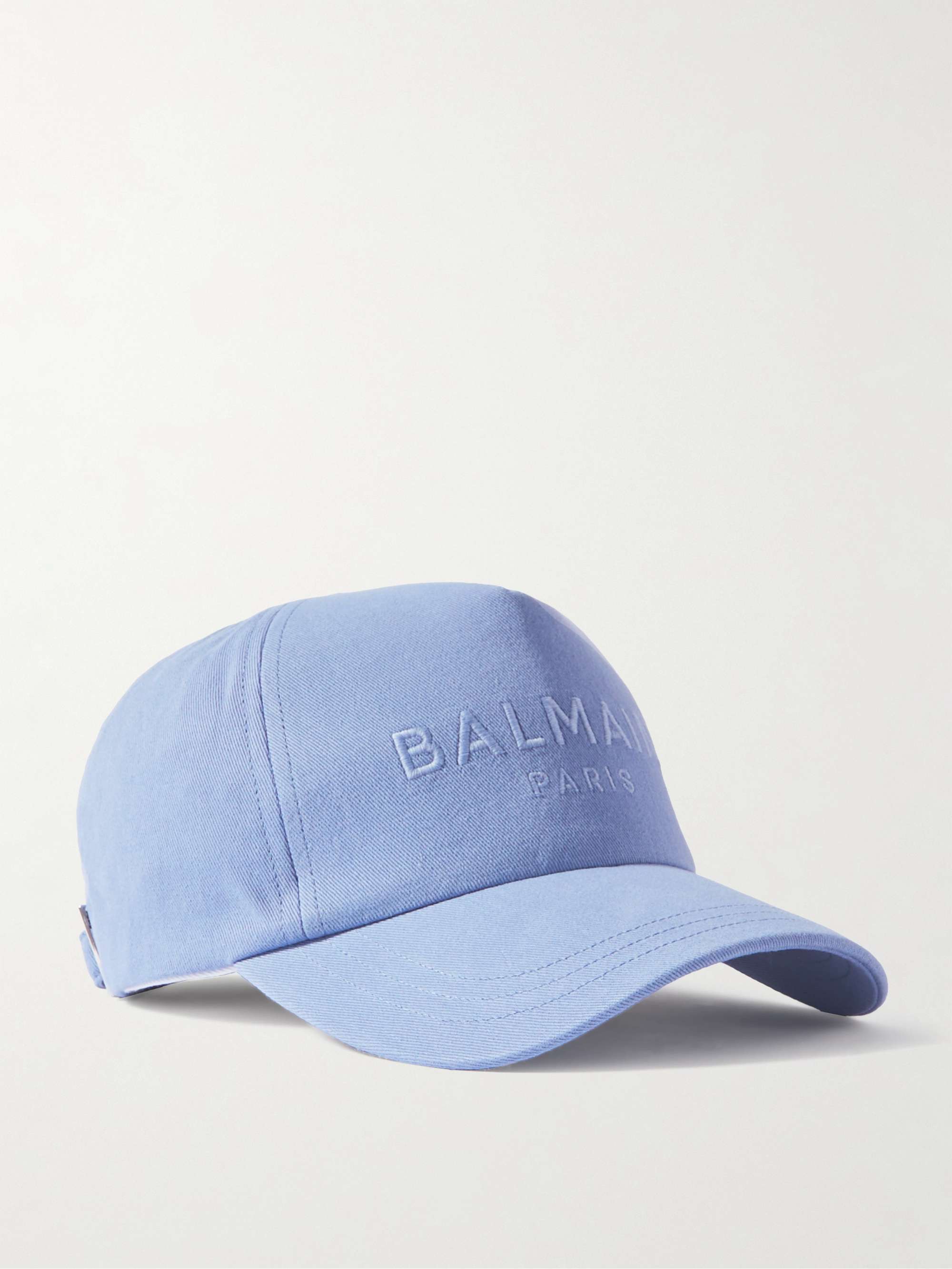 أزرق فاتح قبعة بيسبول من قطن التويل مُطرّزة بشعار العلامة | BALMAIN | MR  PORTER