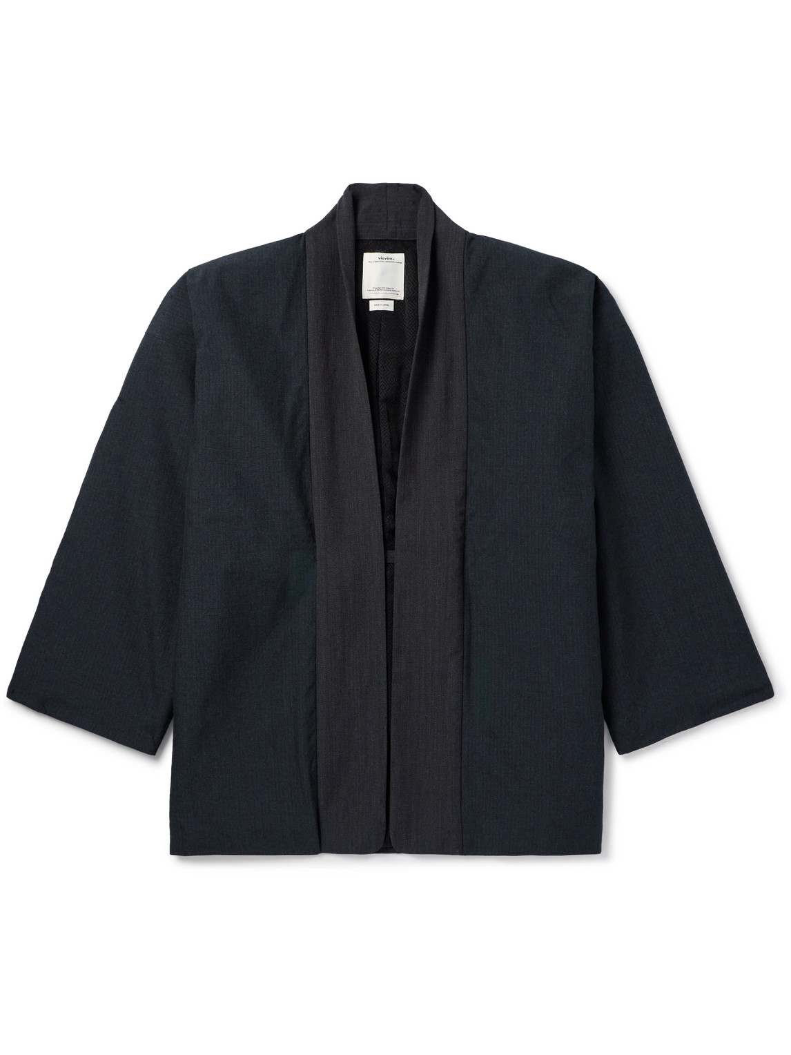 Visvim Kiyari Santome Padded Wool, Linen And Silk-blend Jacket In Blue