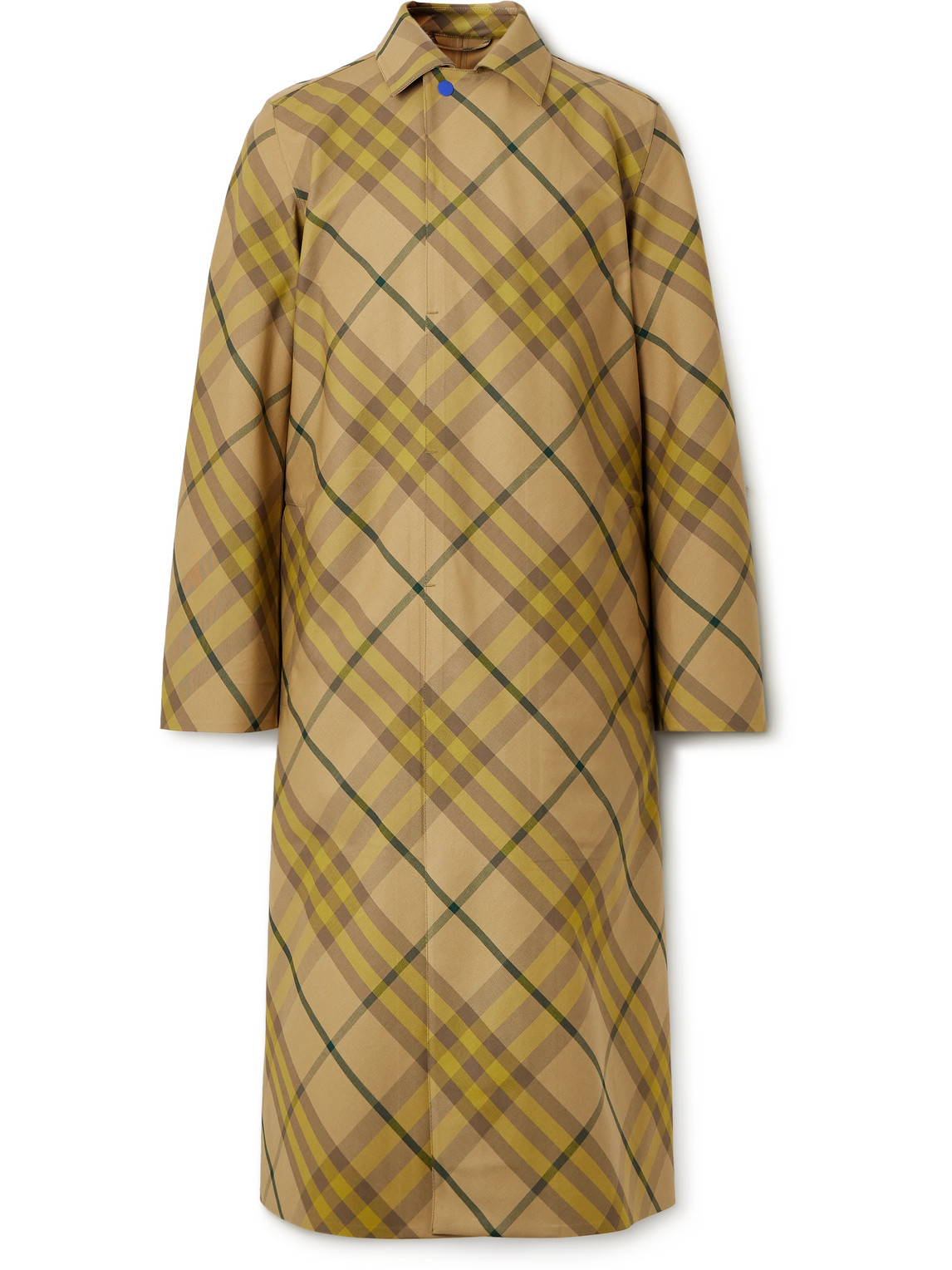 Burberry Checked Wool-twill Car Coat In Brown