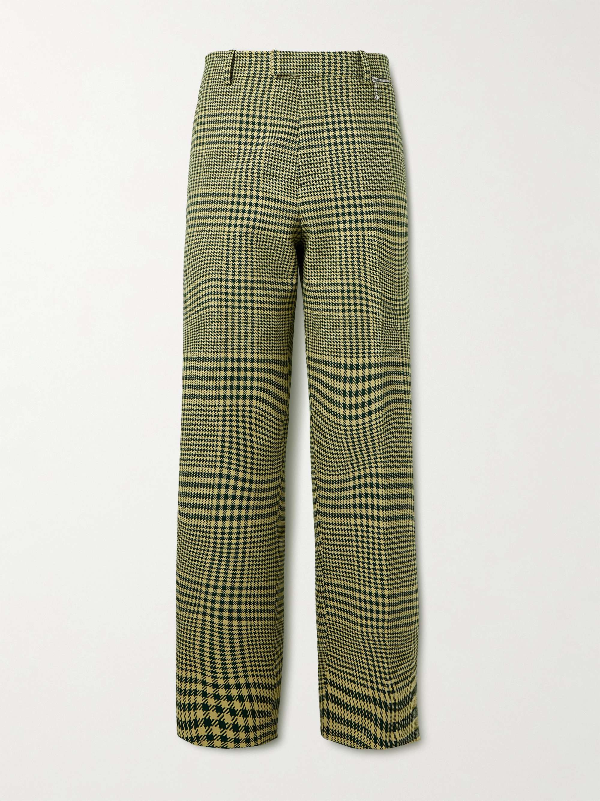 BURBERRY Wide-Leg Houndstooth Wool-Blend Trousers for Men | MR PORTER