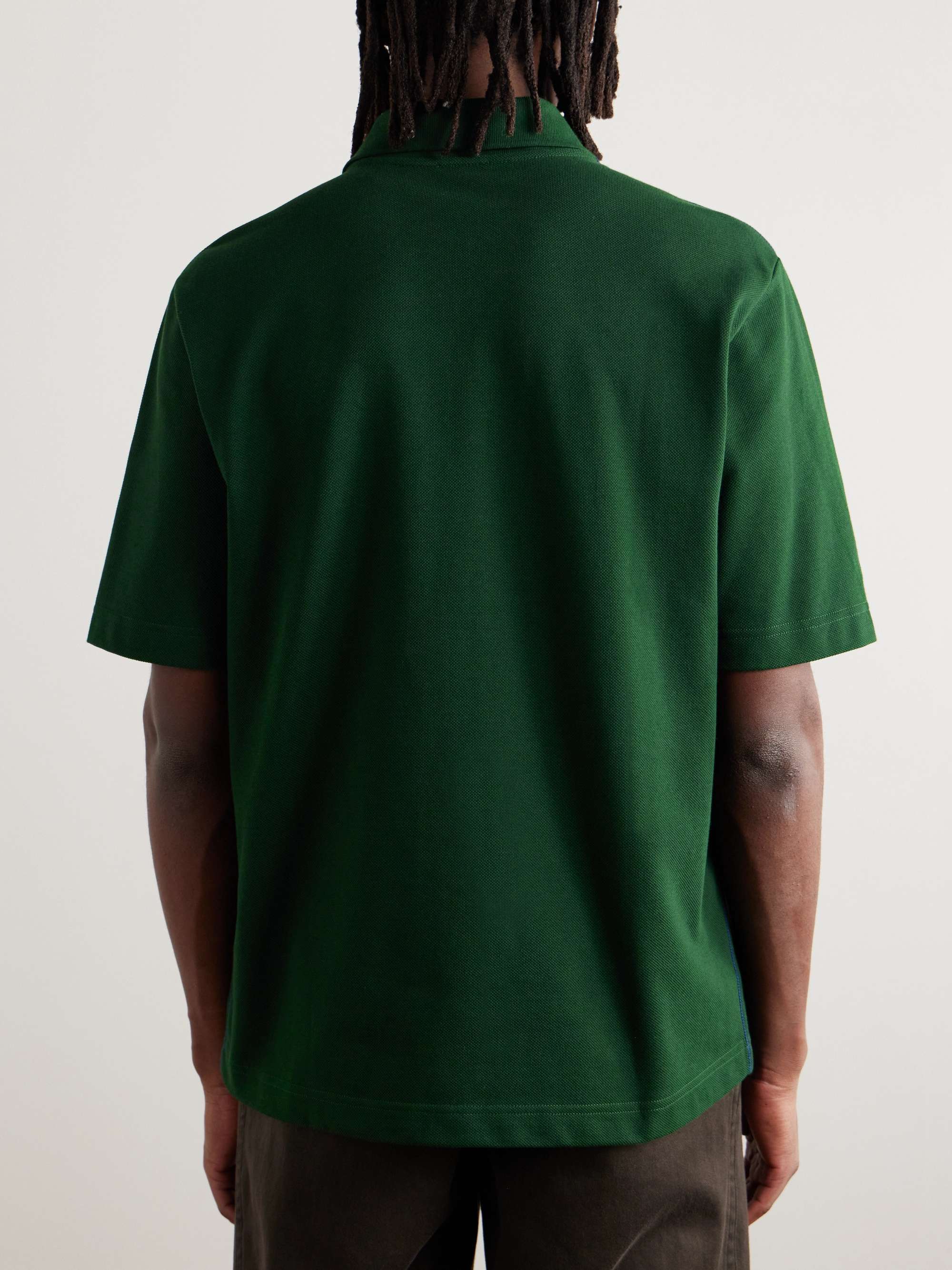 BURBERRY Logo-Embroidered Cotton-Piqué Polo Shirt for Men | MR PORTER