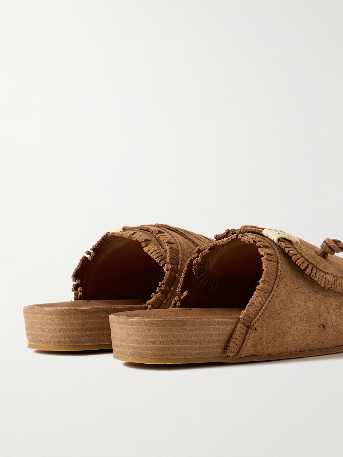 Shop Visvim Christo Shaman-folk Fringed Suede Sandals In Brown