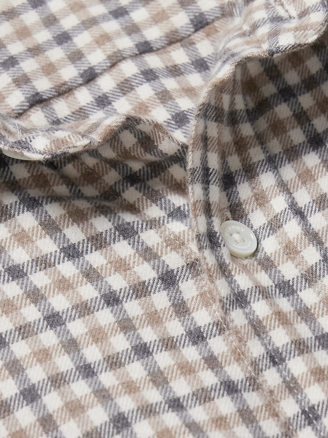 Shop Purdey Club Checked Cotton-flannel Shirt In Gray