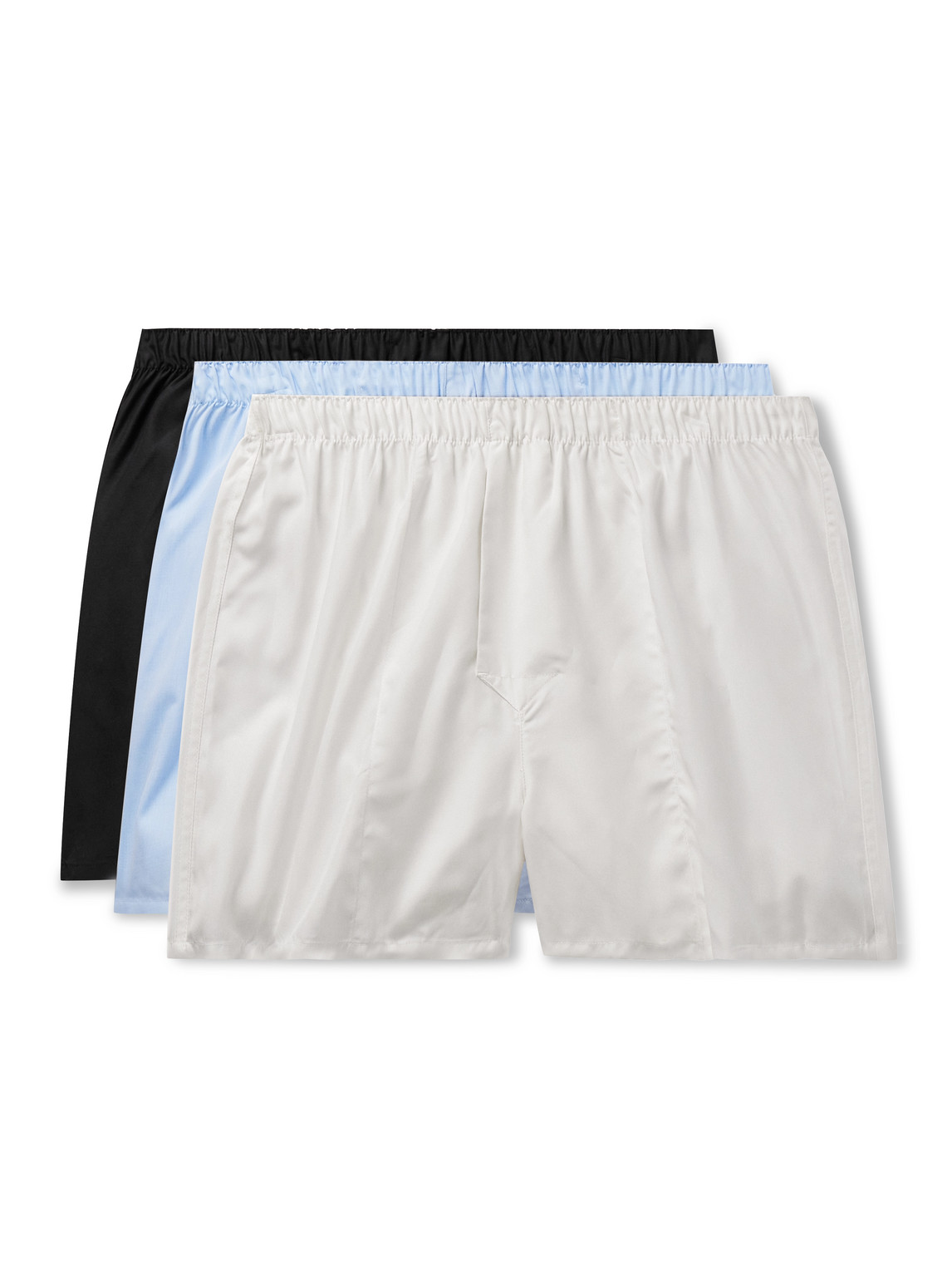 Cdlp Three-pack Lyocell-poplin Boxer Shorts In Multi
