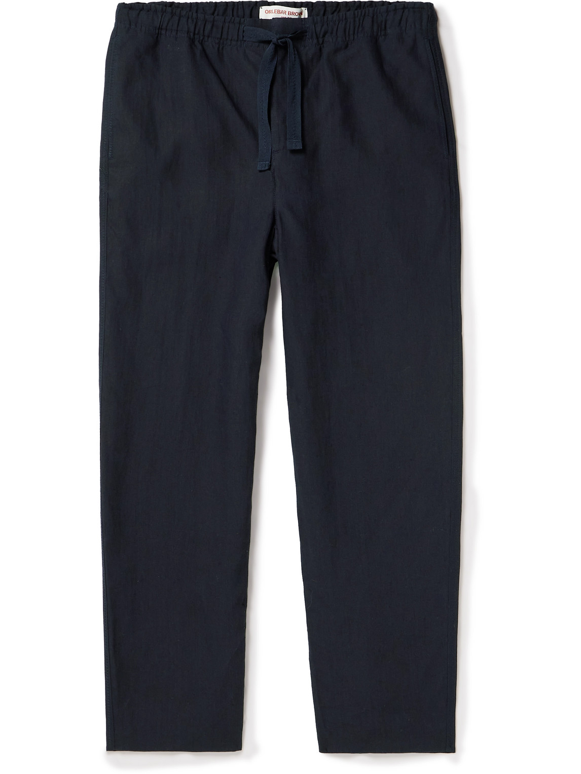 Orlebar Brown Alex Straight-leg Linen Drawstring Trousers In Blue