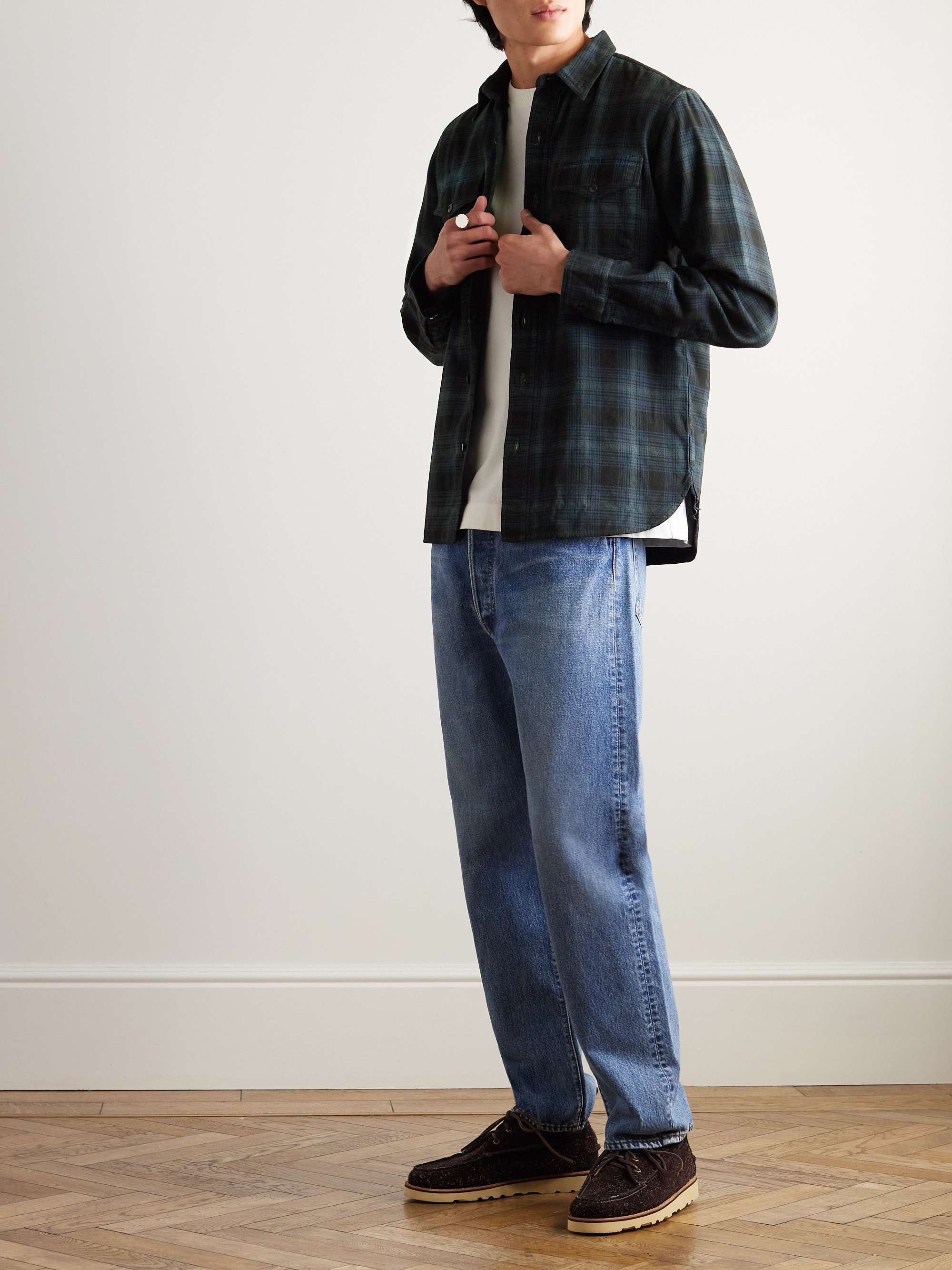 RRL Checked Cotton-Flannel Shirt for Men | MR PORTER