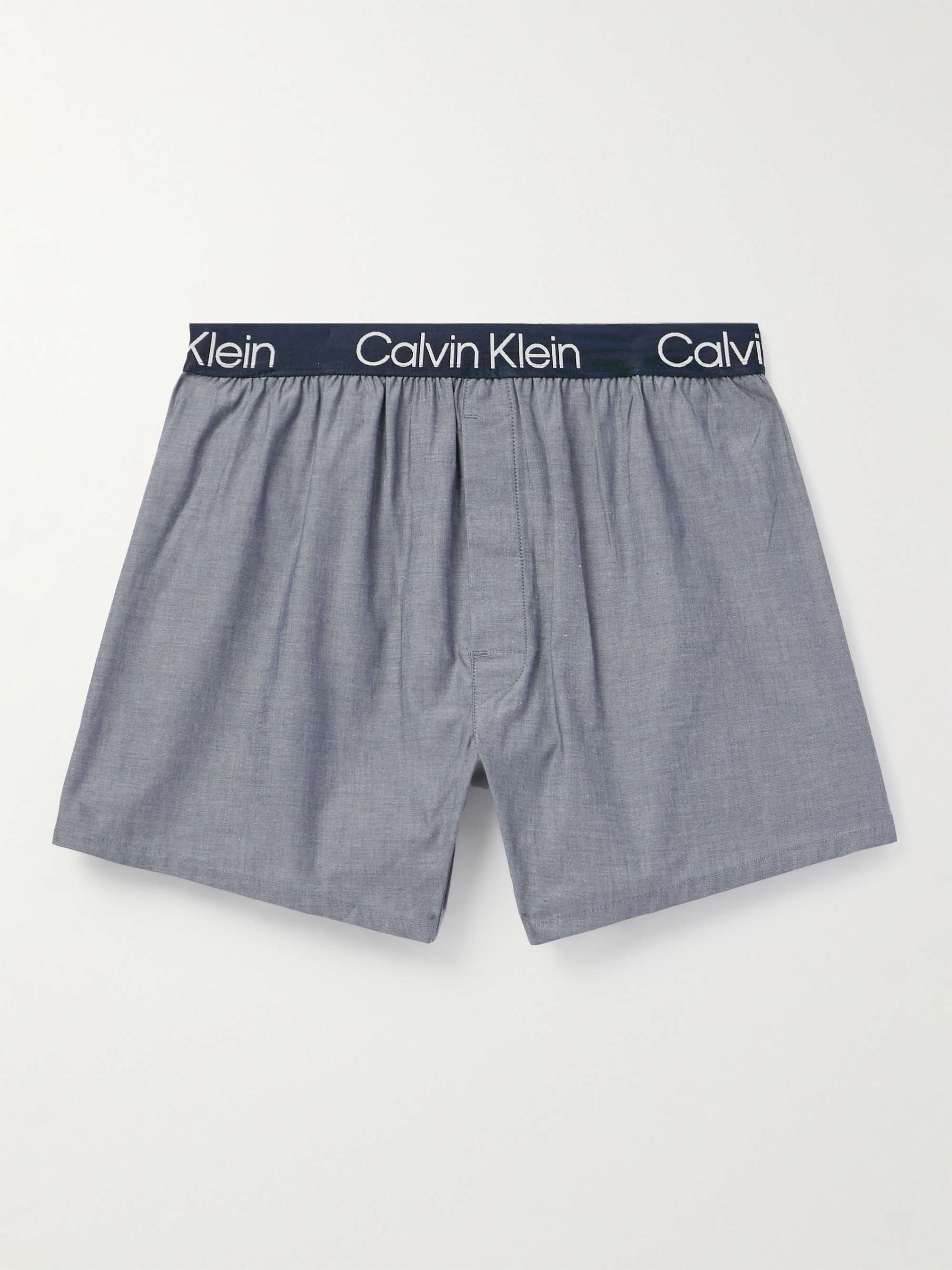 CALVIN KLEIN UNDERWEAR Slim-Fit Stretch-Cotton Chambray Boxer Briefs for  Men