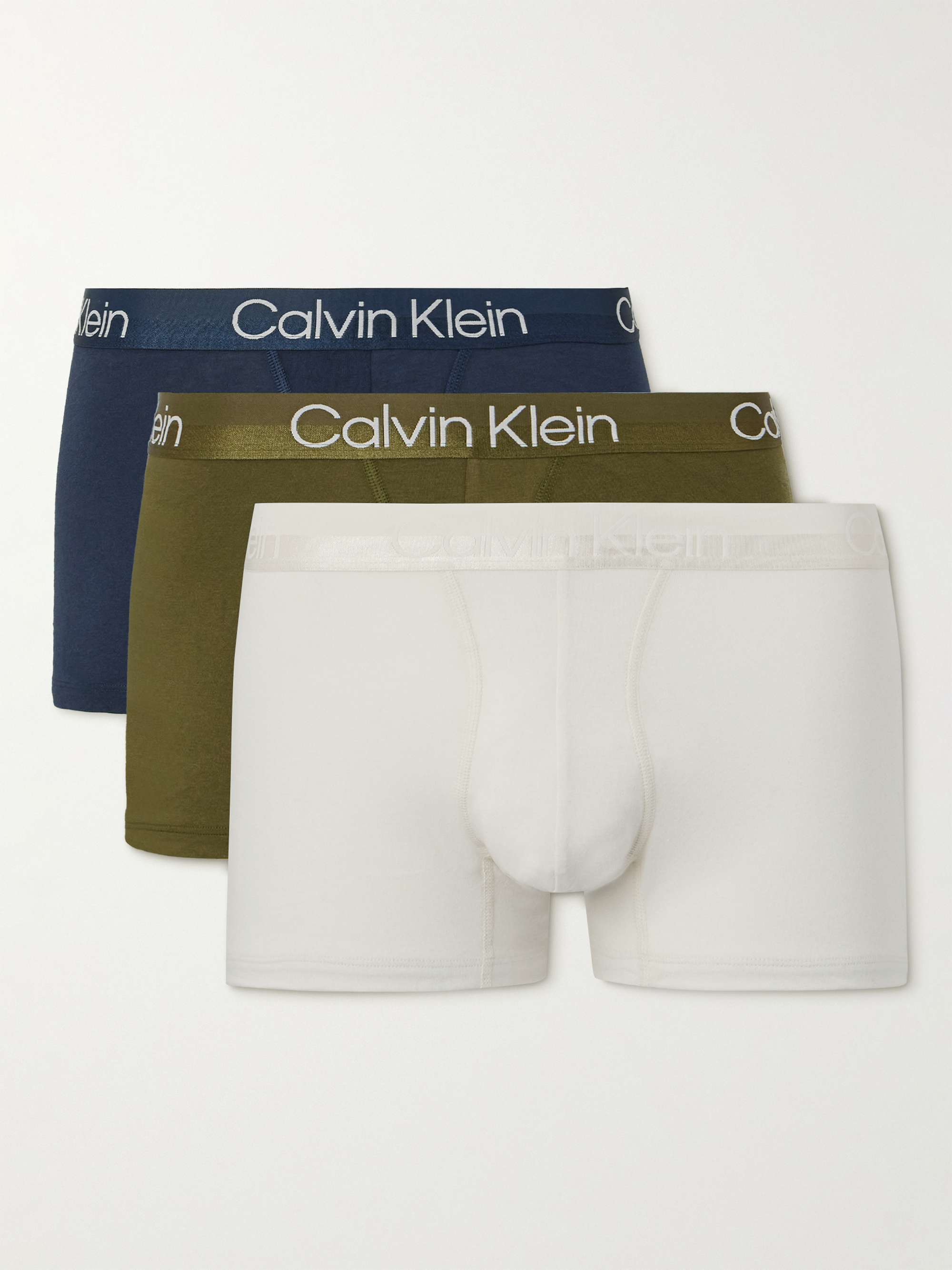 CALVIN KLEIN UNDERWEAR Modern Three-Pack Cotton-Blend Boxer Briefs for Men  | MR PORTER