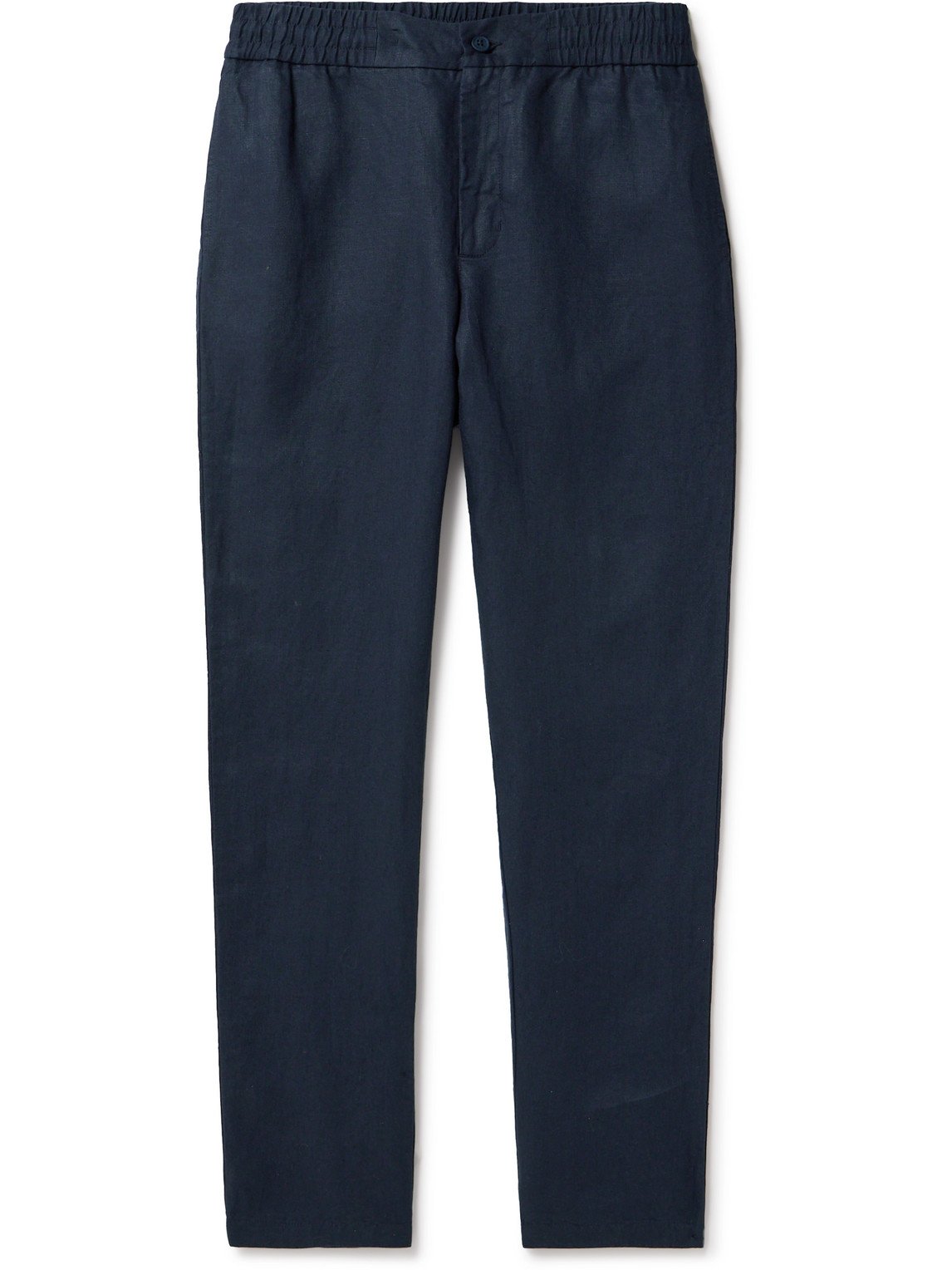 Orlebar Brown Cornell Slim-fit Straight-leg Washed Linen Trousers In Blue