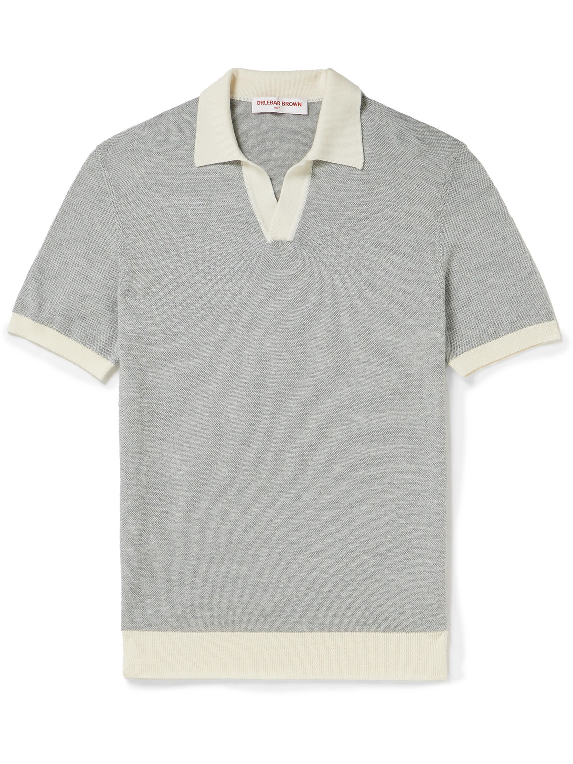 ORLEBAR BROWN HORTON WOOL AND COTTON-BLEND POLO SHIRT