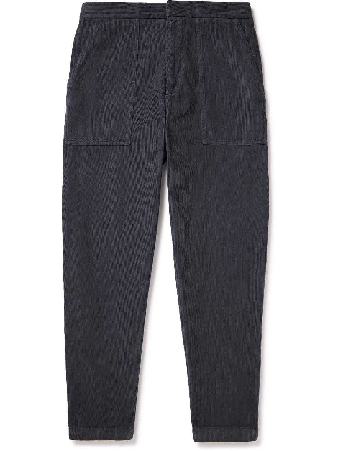 Officine Generale Paolo Tapered Cotton-corduroy Trousers In Gray