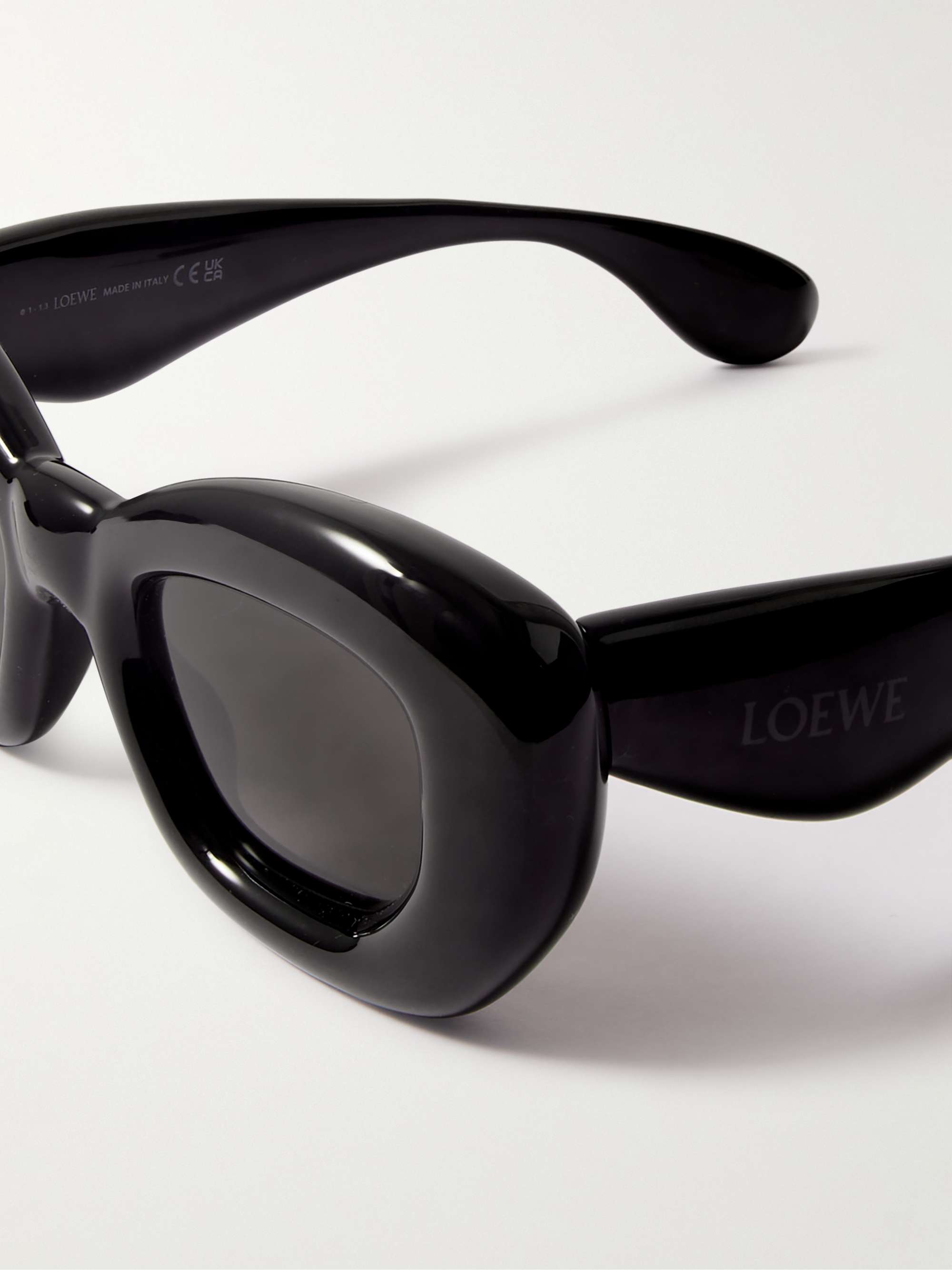 أسود نظارات شمسية Inflated من الأسيتات بإطار مربّع | LOEWE EYEWEAR | MR  PORTER